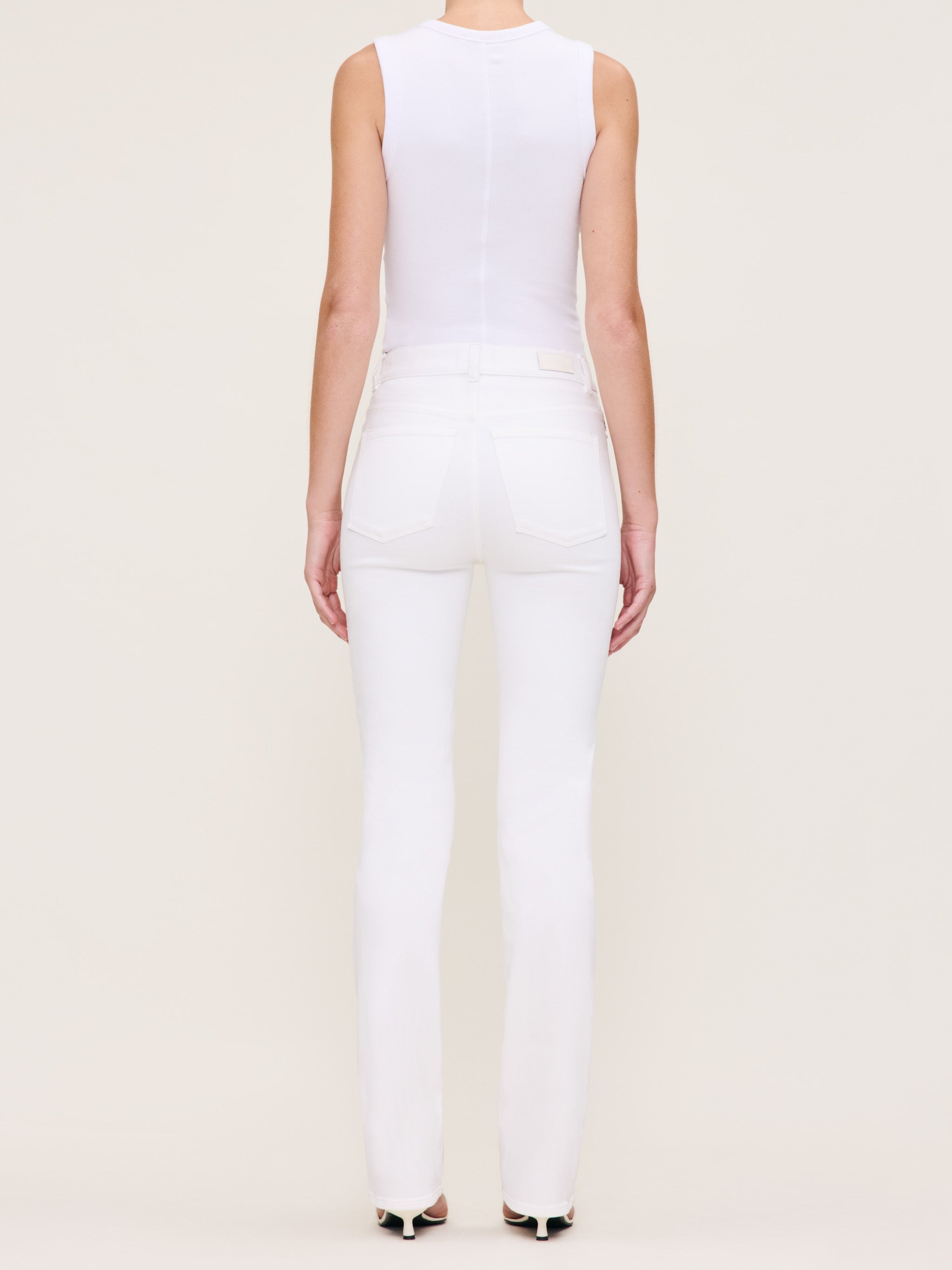 women's straight white jean