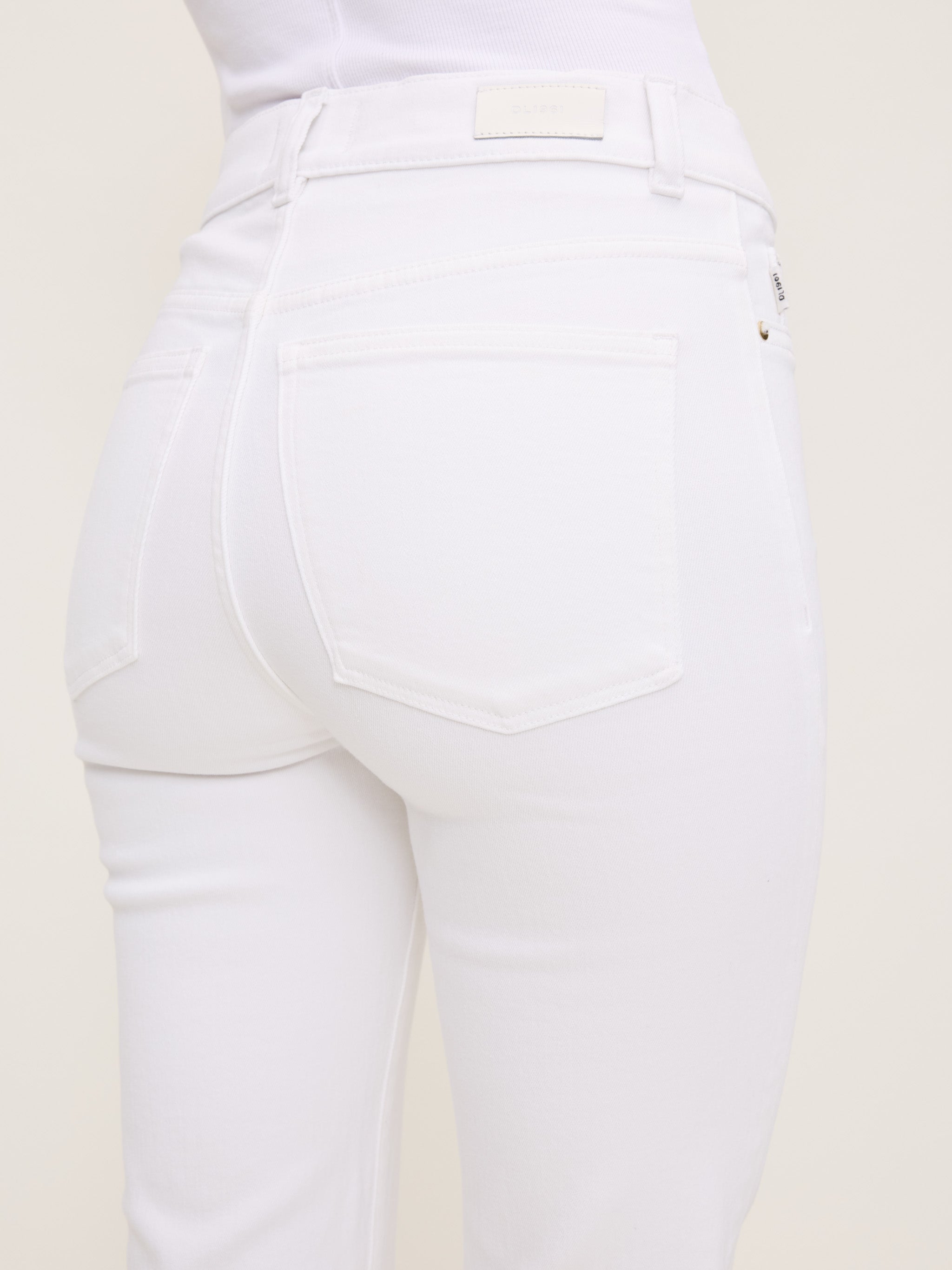 women's straight white jean