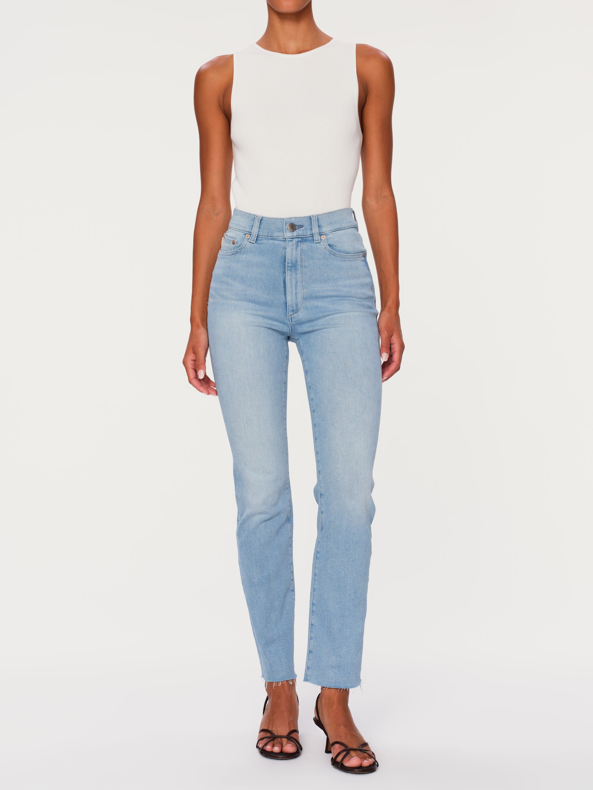 women's straight blue jean