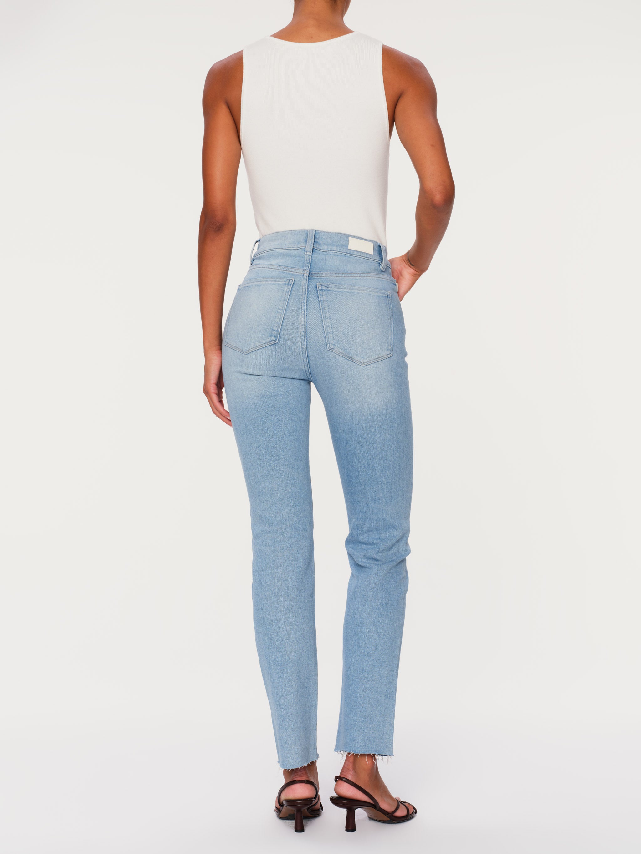 women's straight blue jean