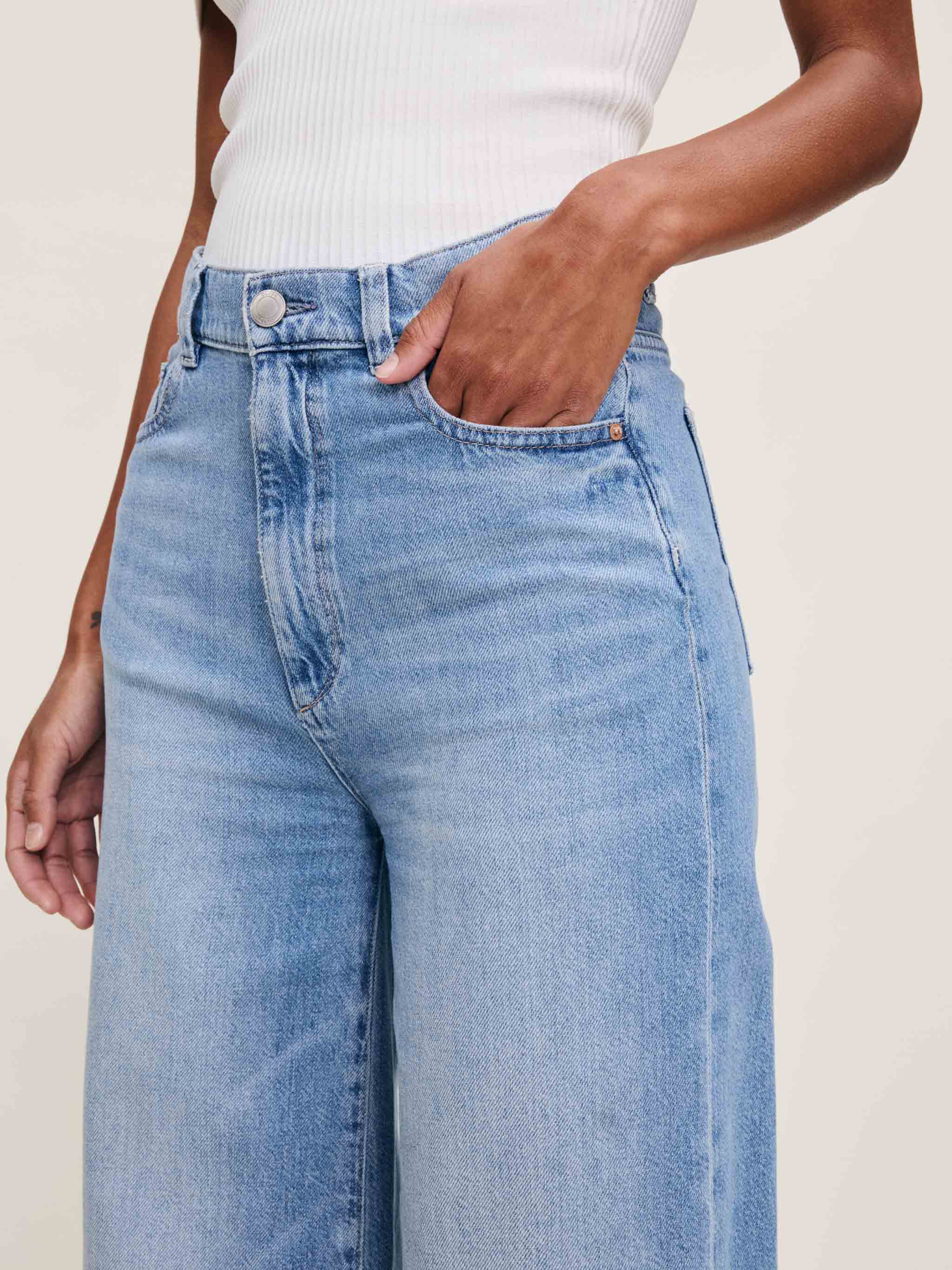 Women's Blue Wide Leg Jeans