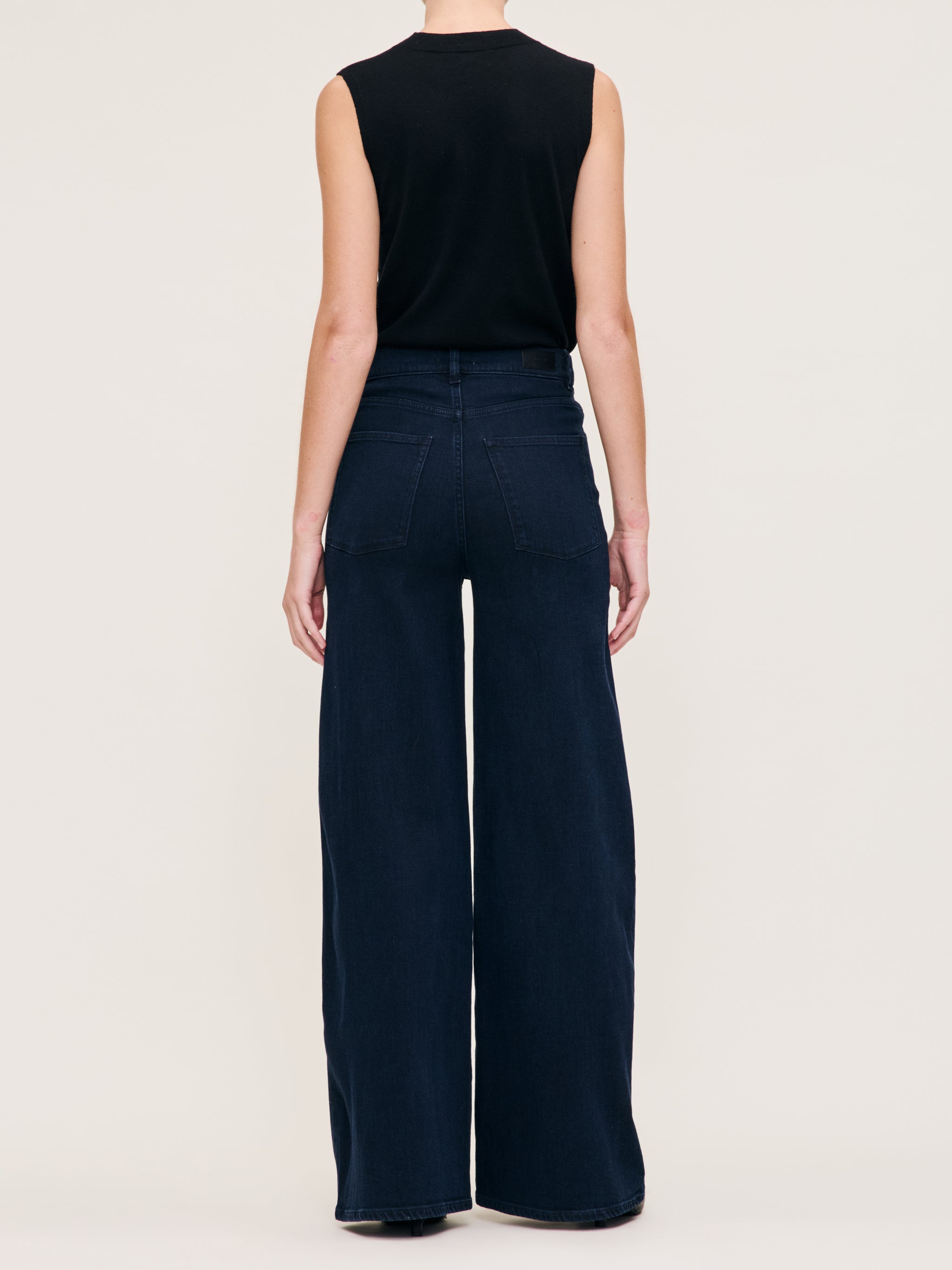 women's wide leg blue jean