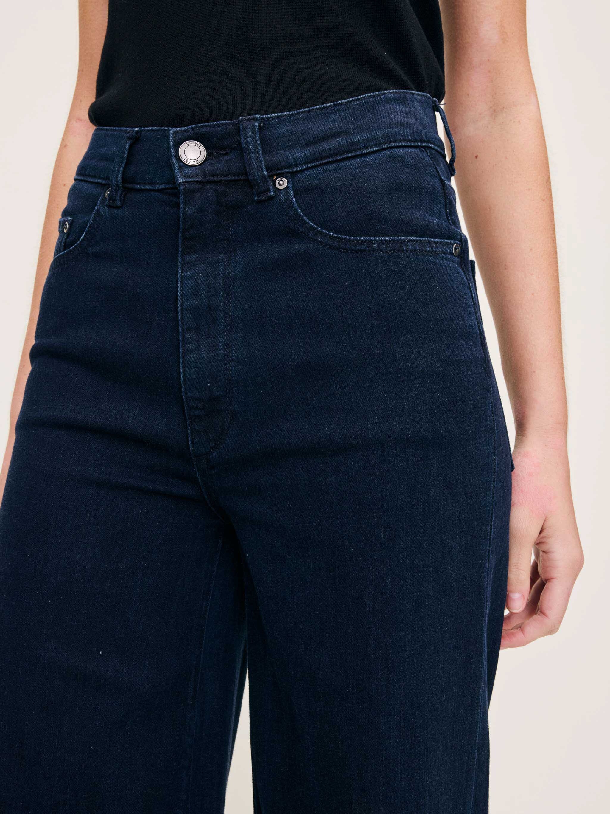 women's wide leg blue jean
