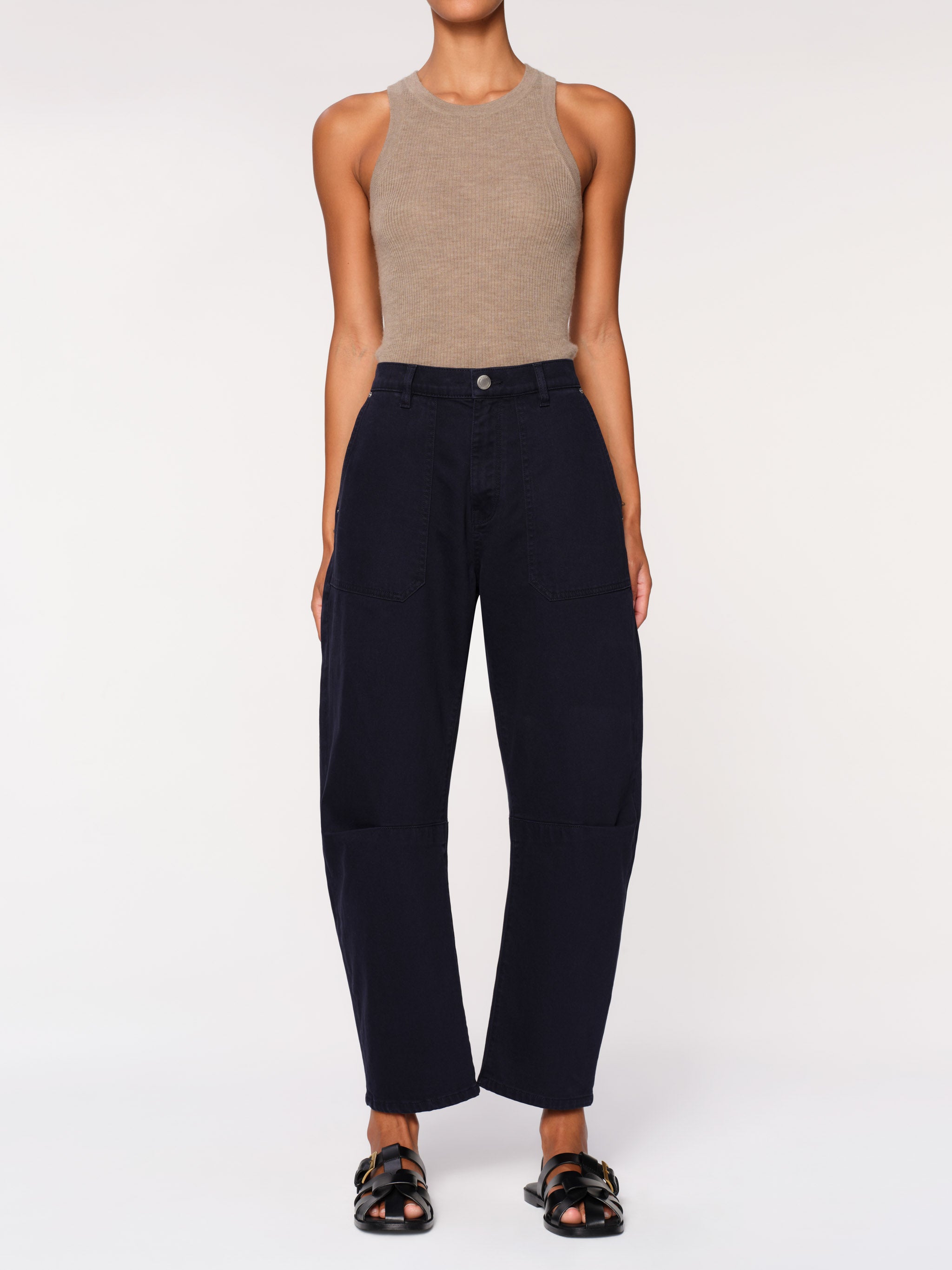 Women's Navy Blue Twill Jogger