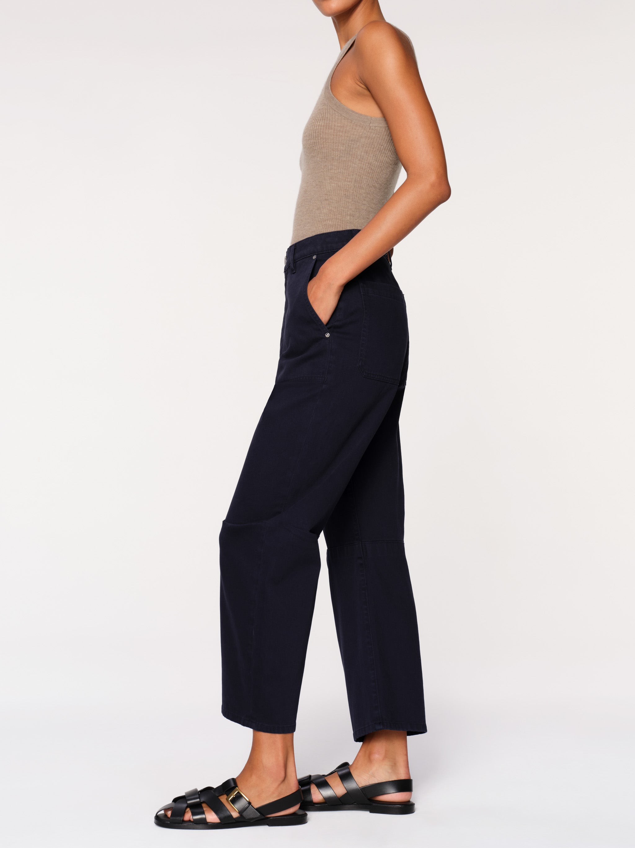 Women's Navy Blue Twill Jogger