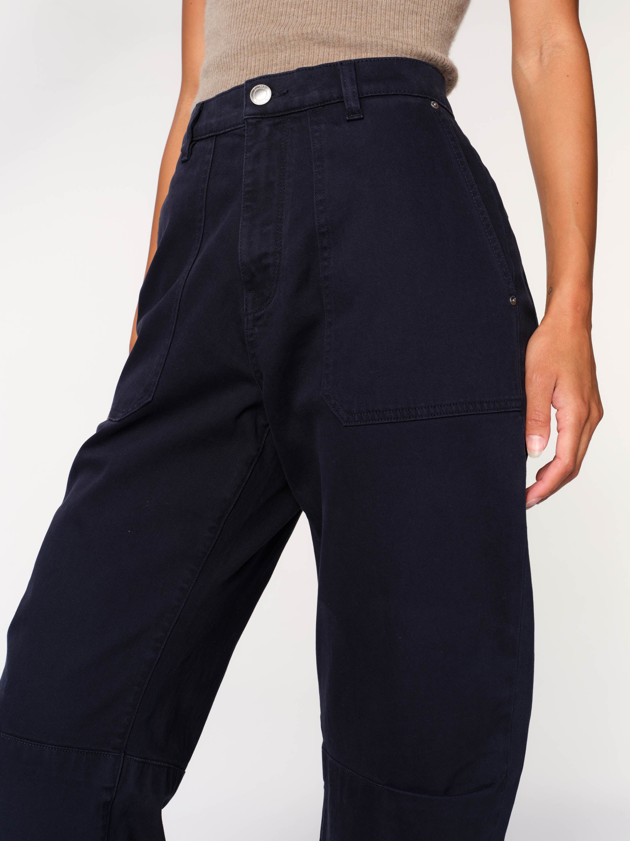 Women's Navy Blue Twill Jogger