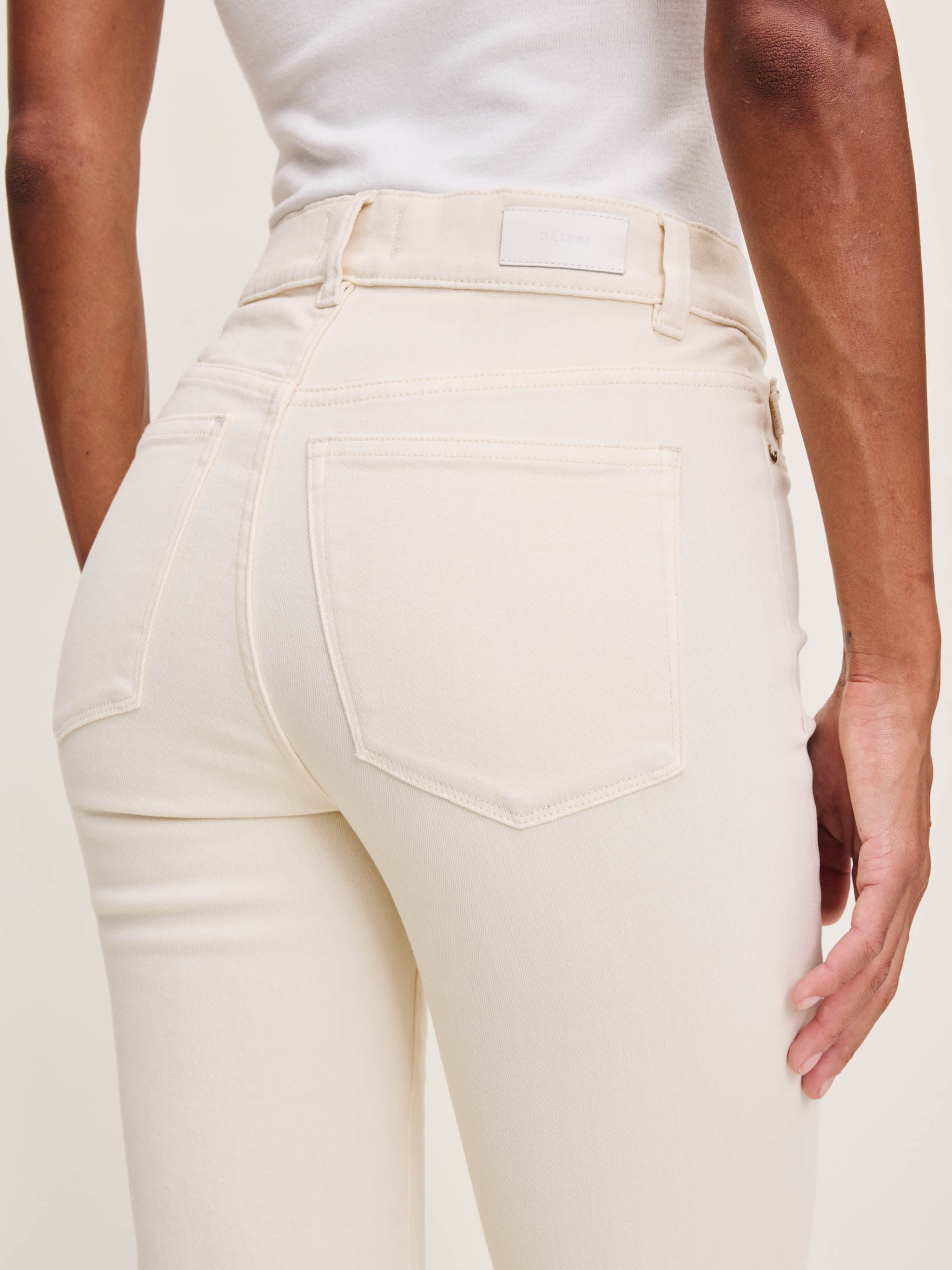 Women's Ecru Straight Leg Jeans