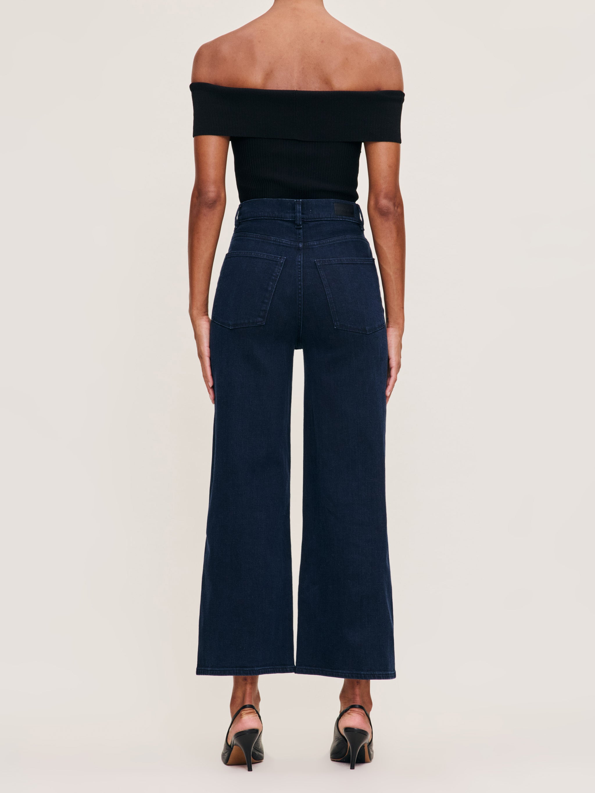 women's wide leg blue jean