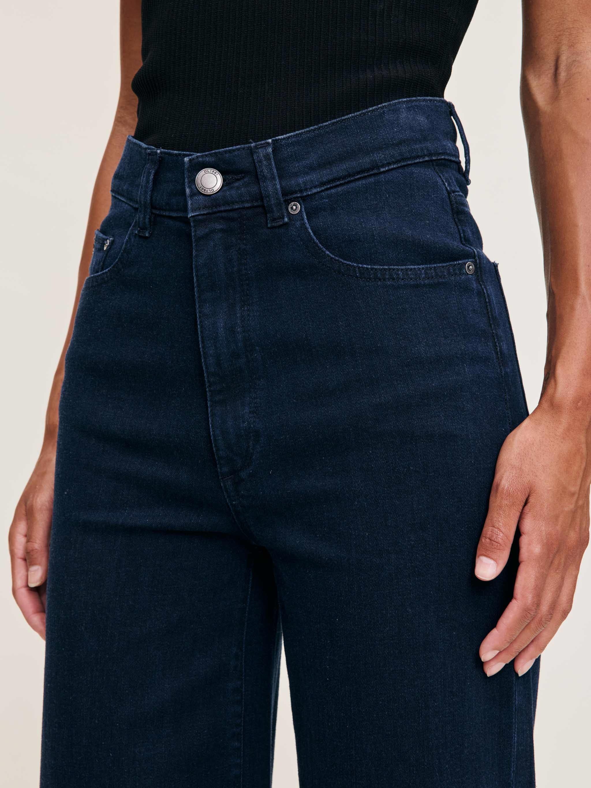 women's wide leg blue jean