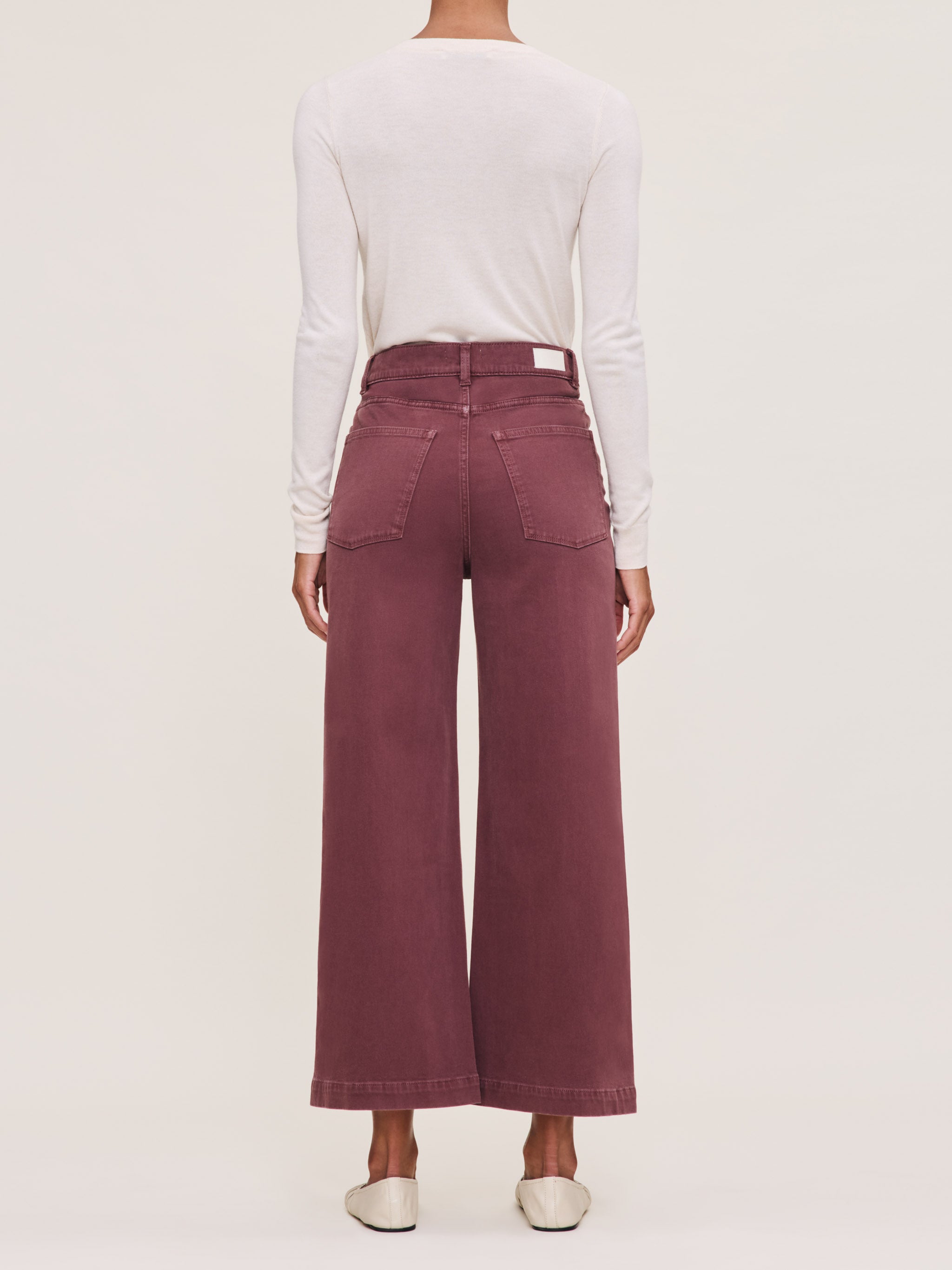 Women's High Rise Wide Leg Mauve Jeans