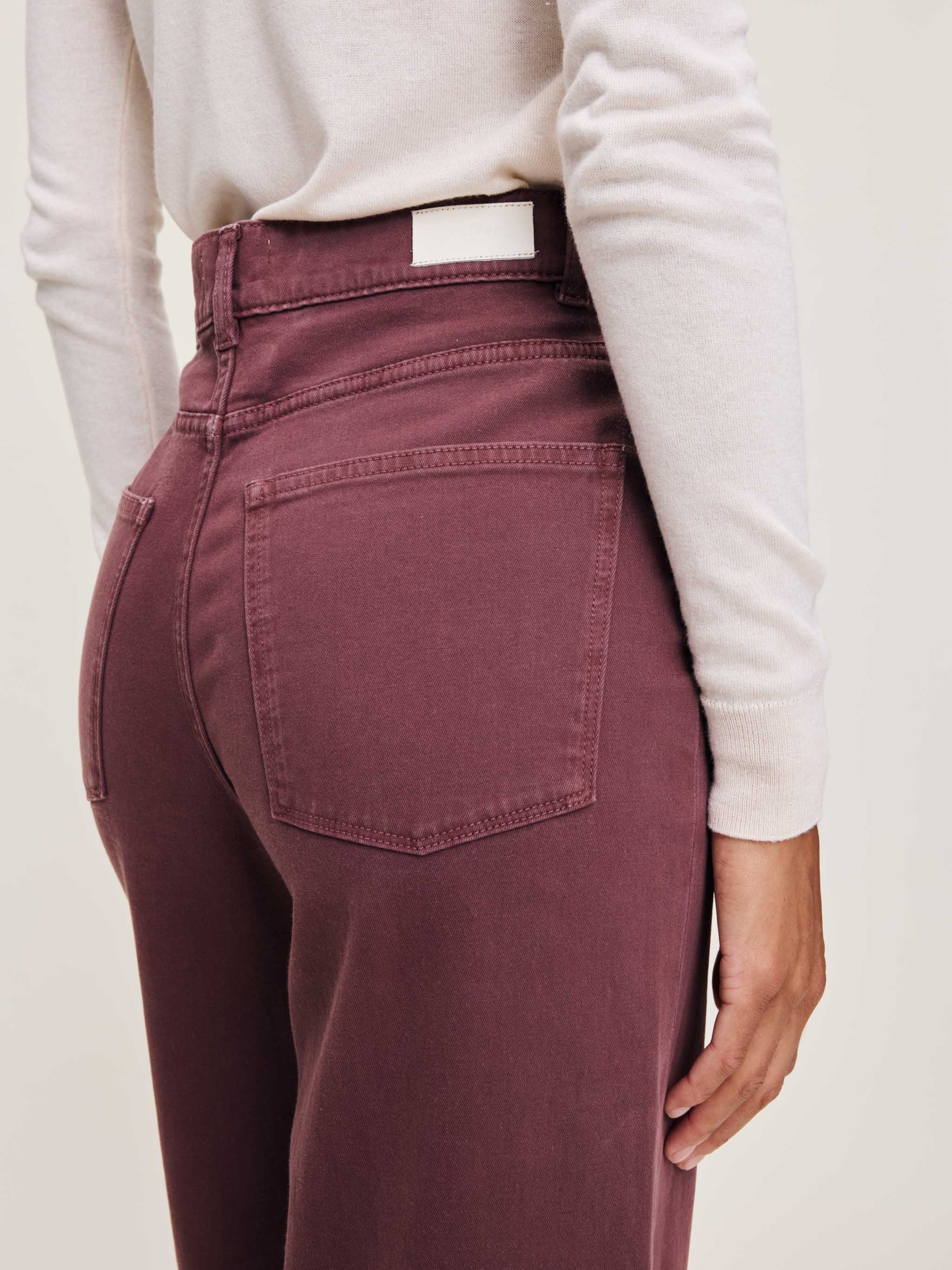 Women's High Rise Wide Leg Mauve Jeans