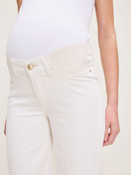 Hepburn Wide Leg Maternity Ankle Jeans Eggshell DL1961 Premium