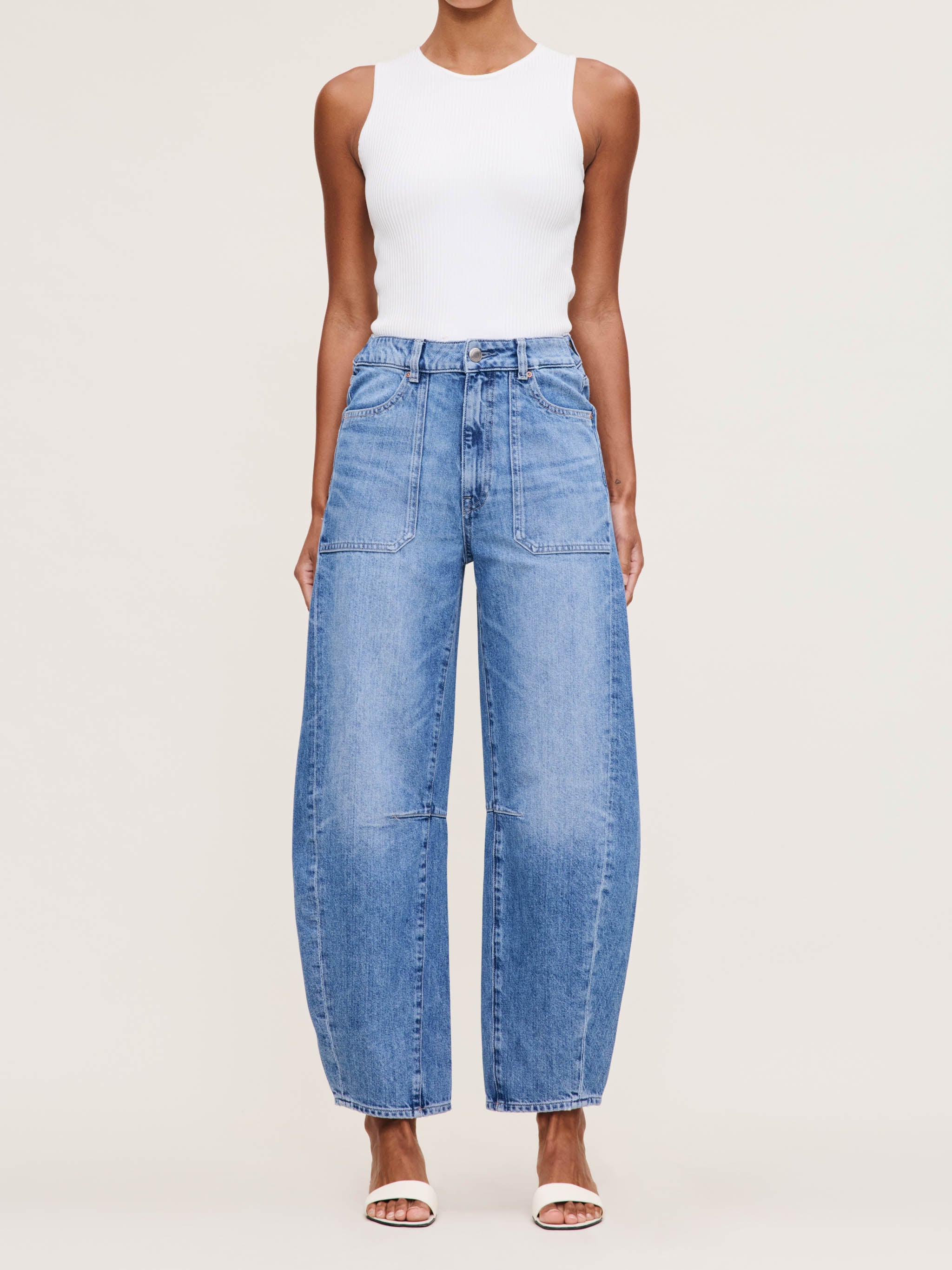 women's barrell blue jean