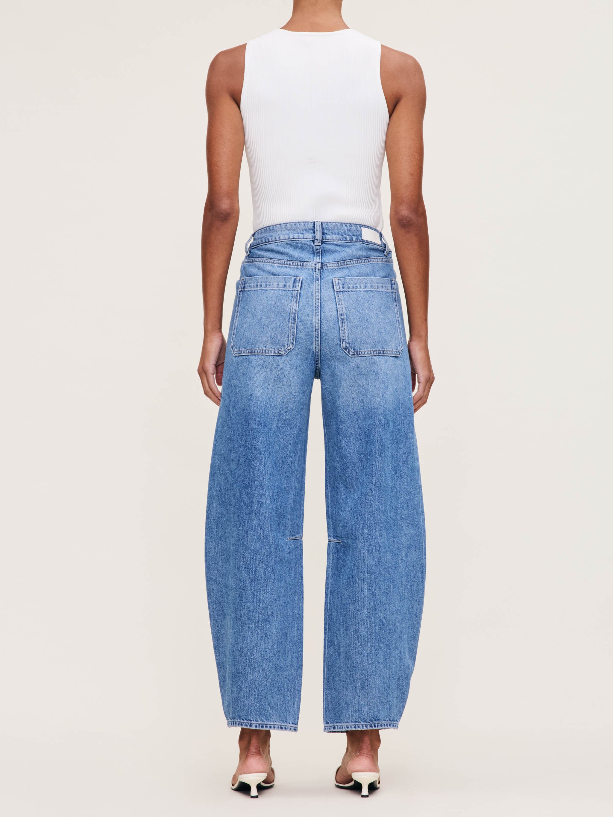 women's barrell blue jean