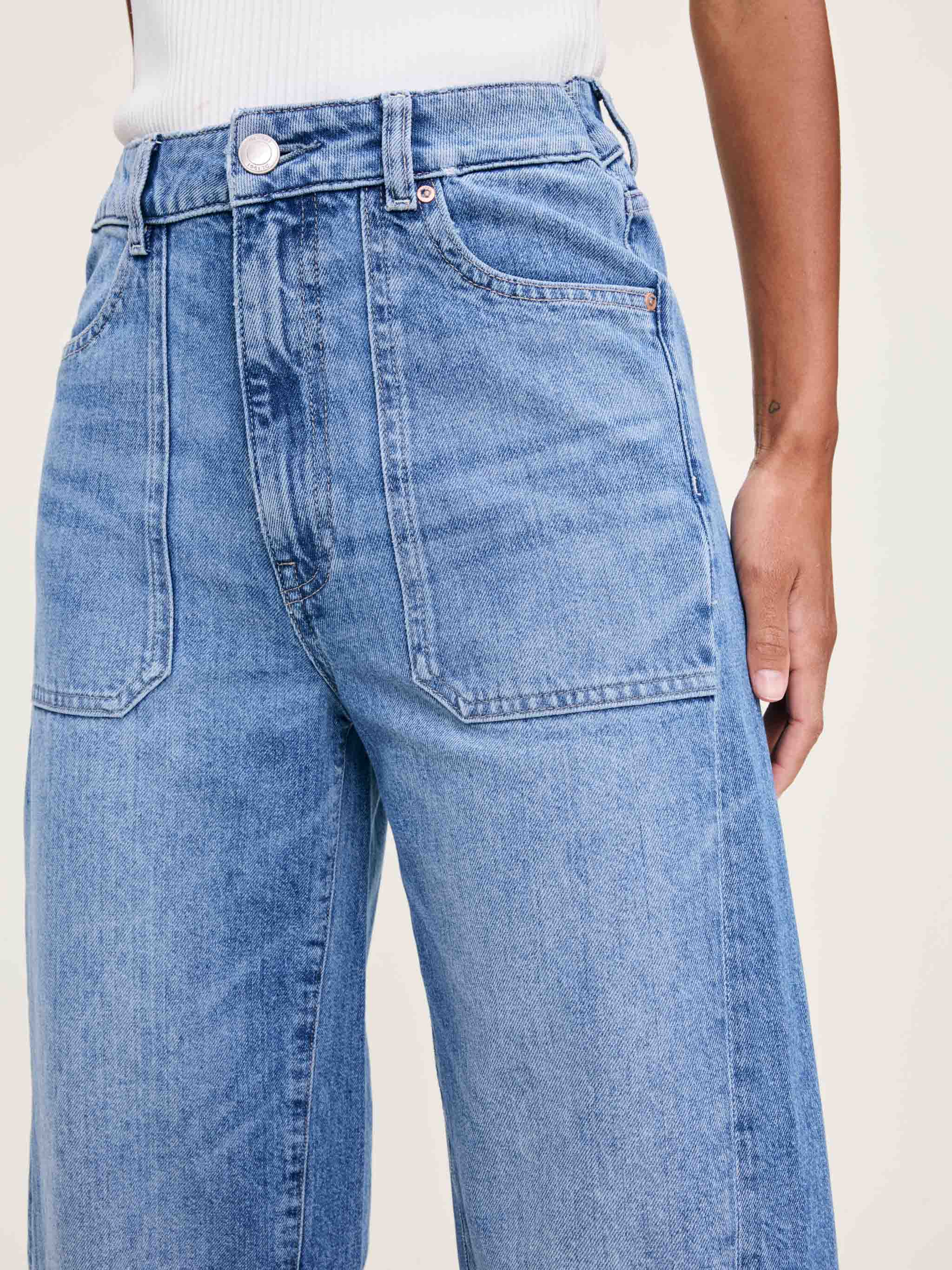 women's barrell blue jean