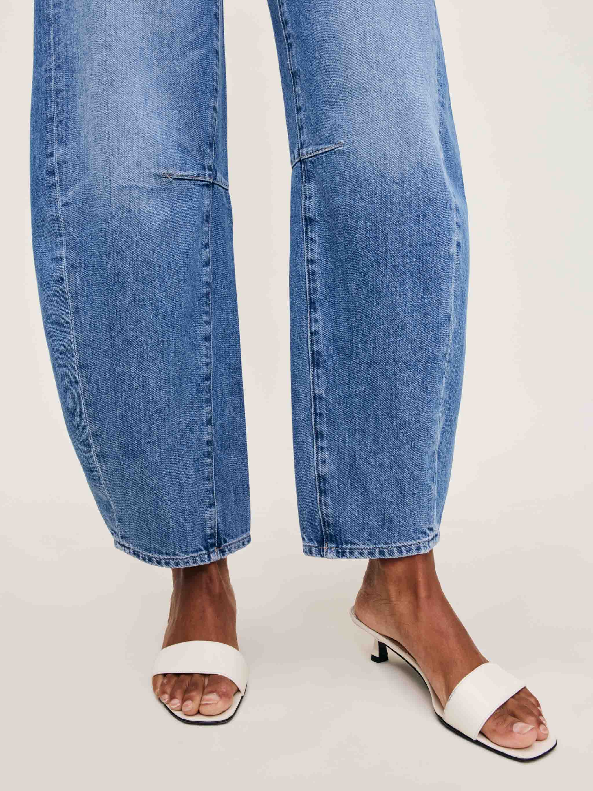 women's barrell blue jean
