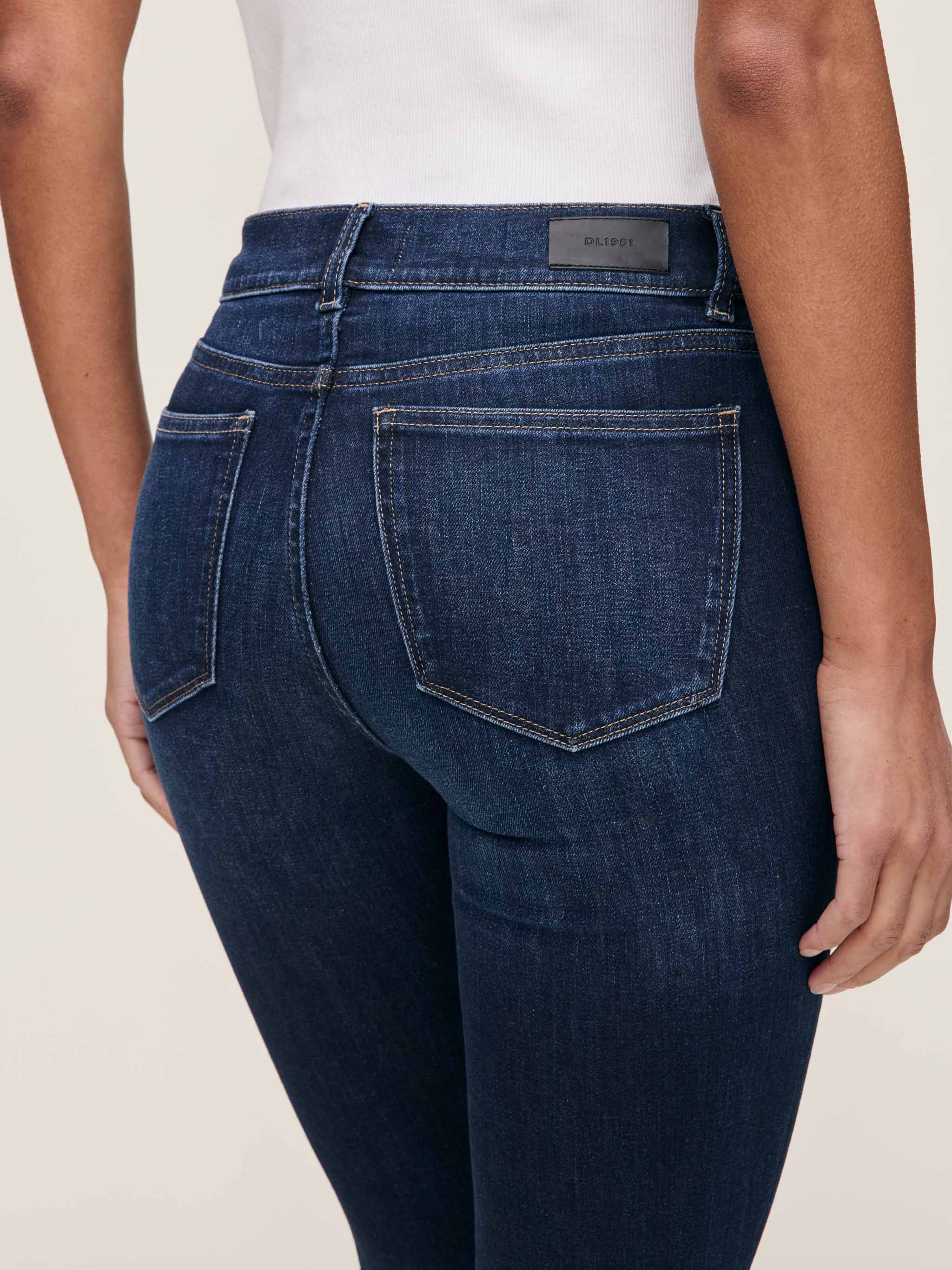 women's straight blue jean