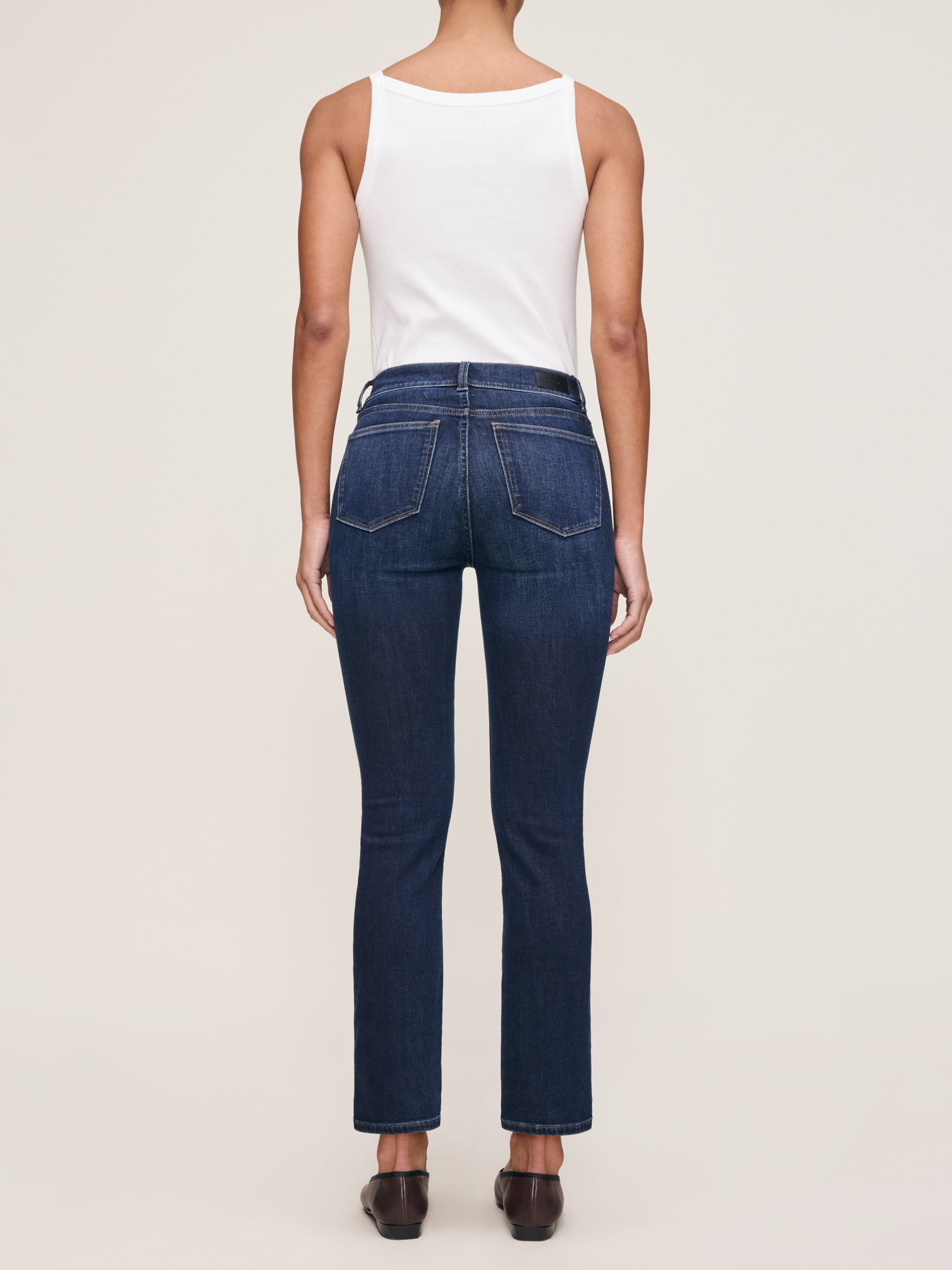 women's straight blue jean