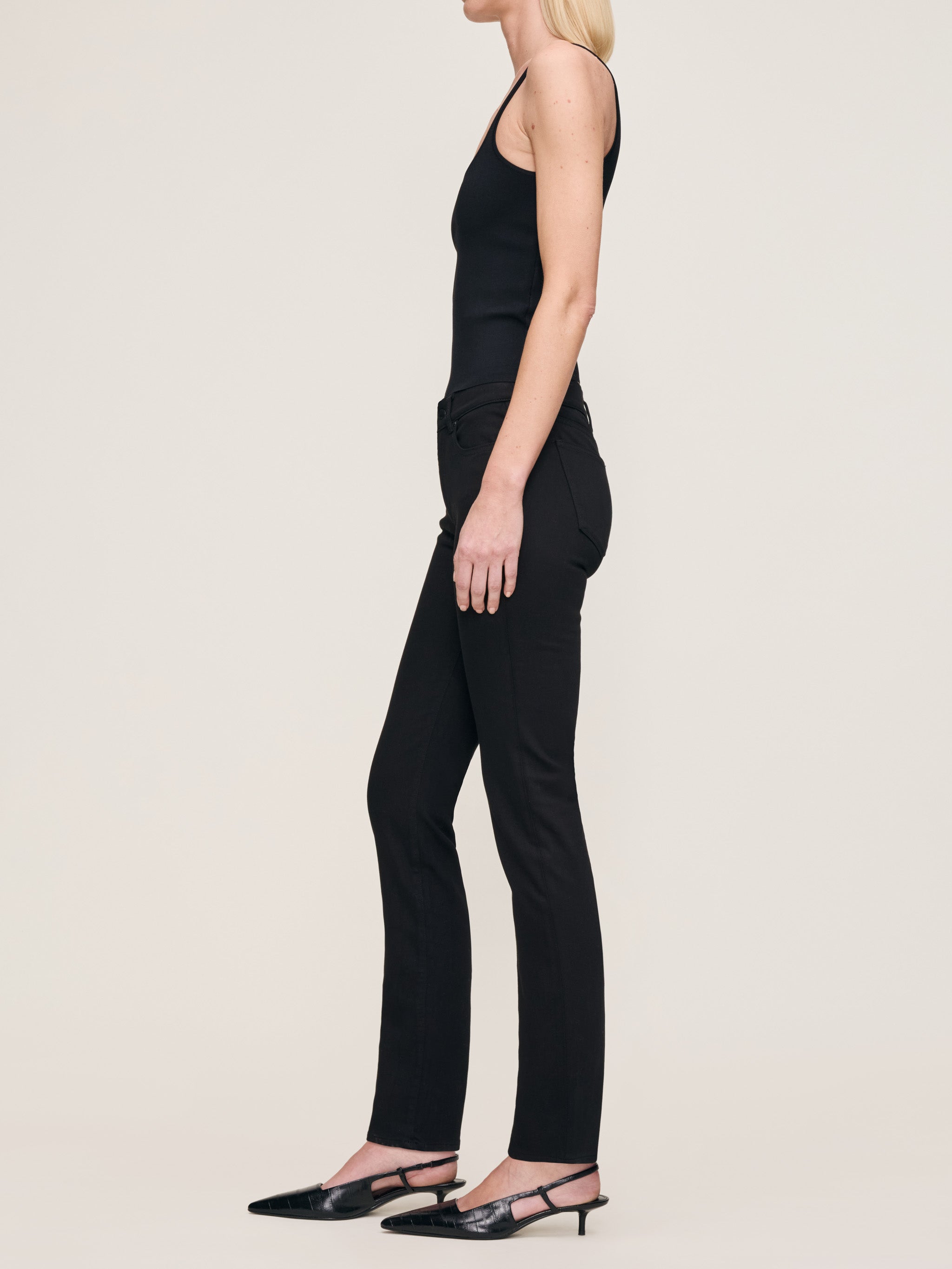 women's straight black jean