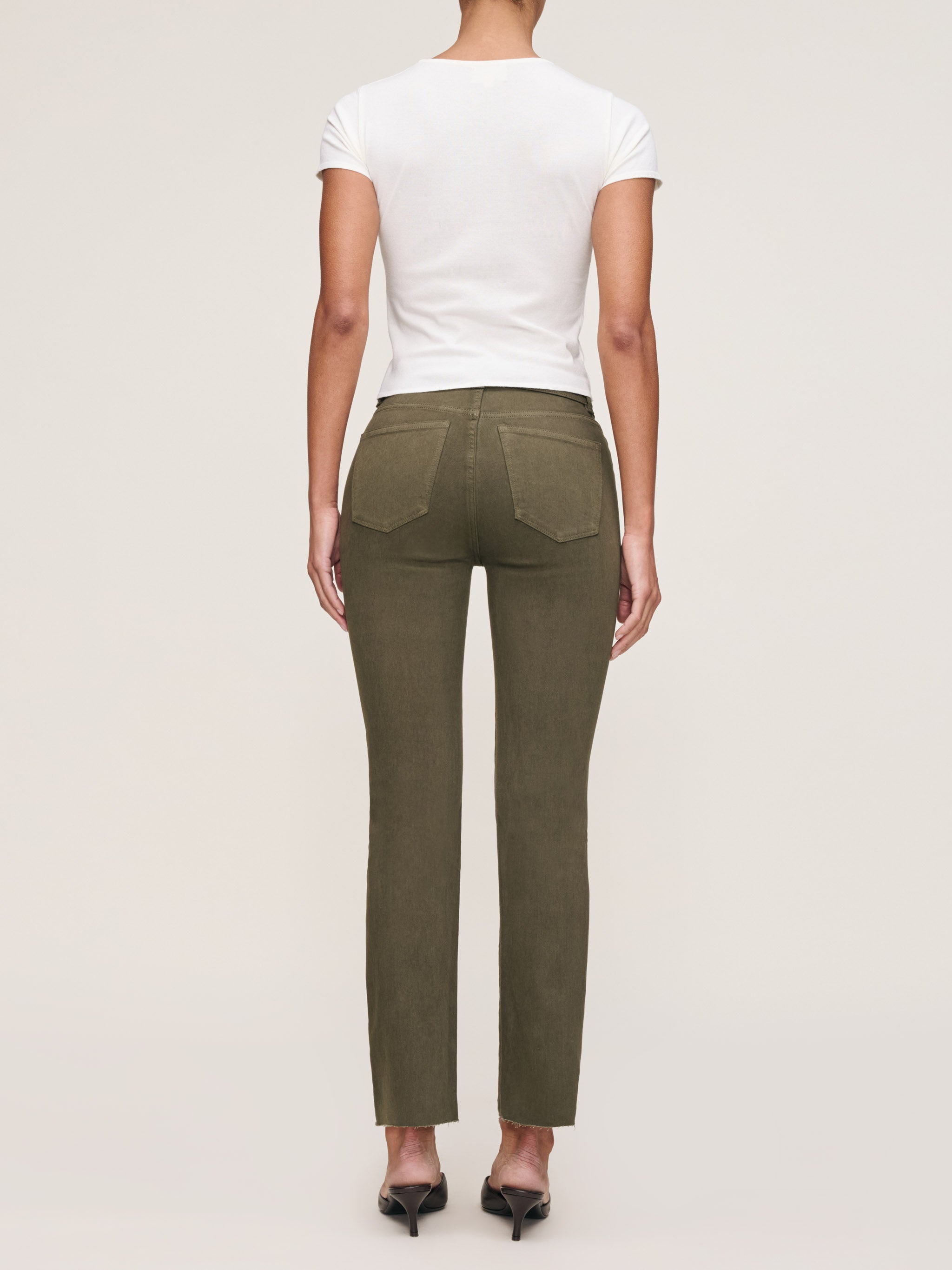 women's straight green jean