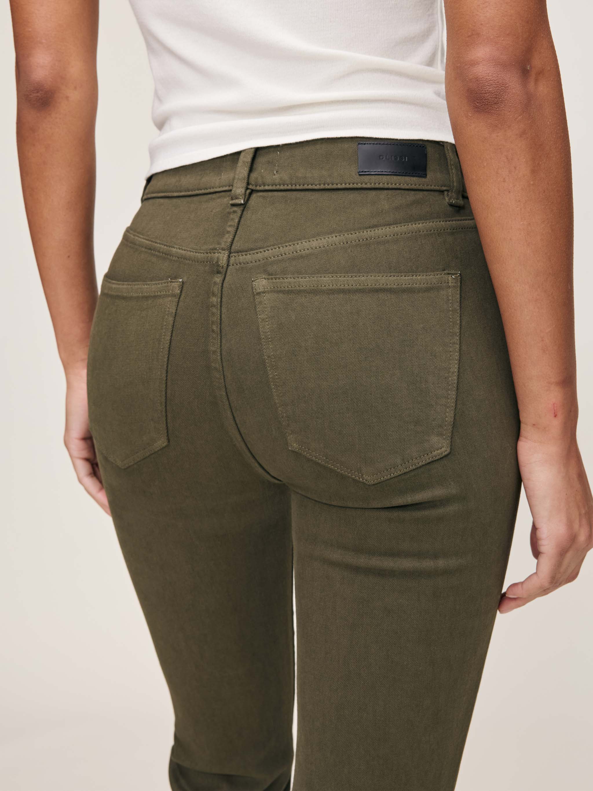 women's straight green jean