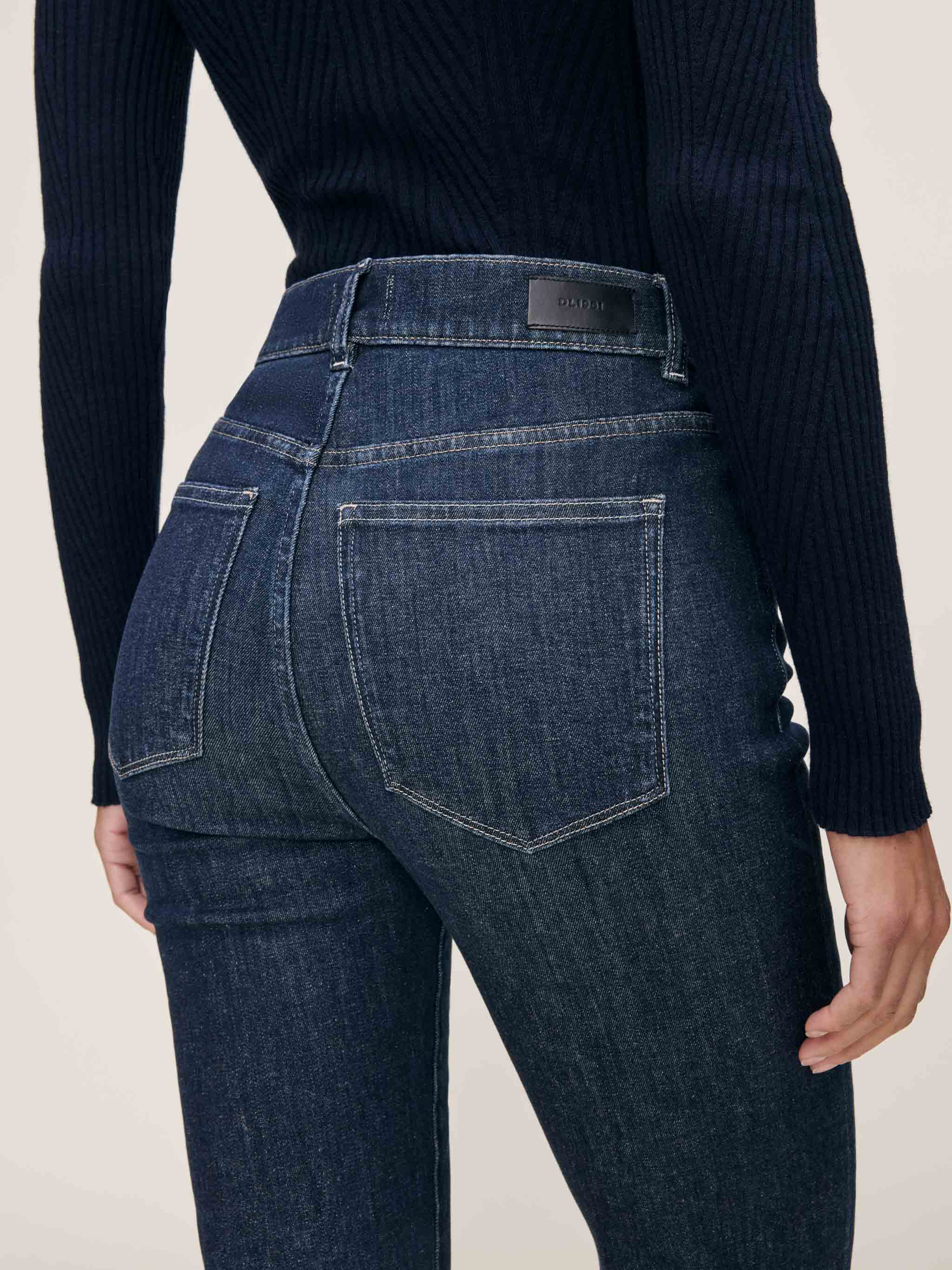 women's straight blue jean