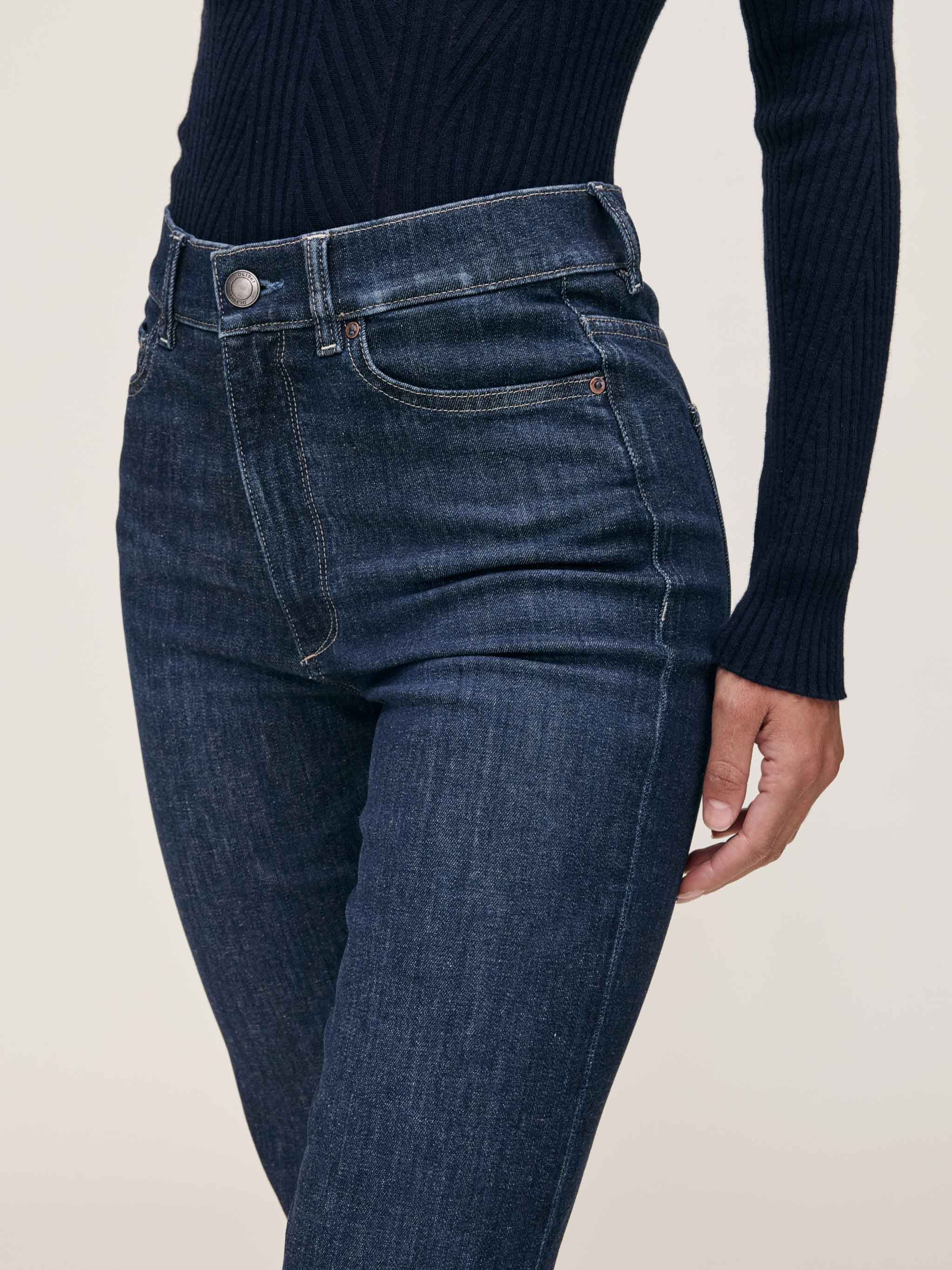 women's straight blue jean