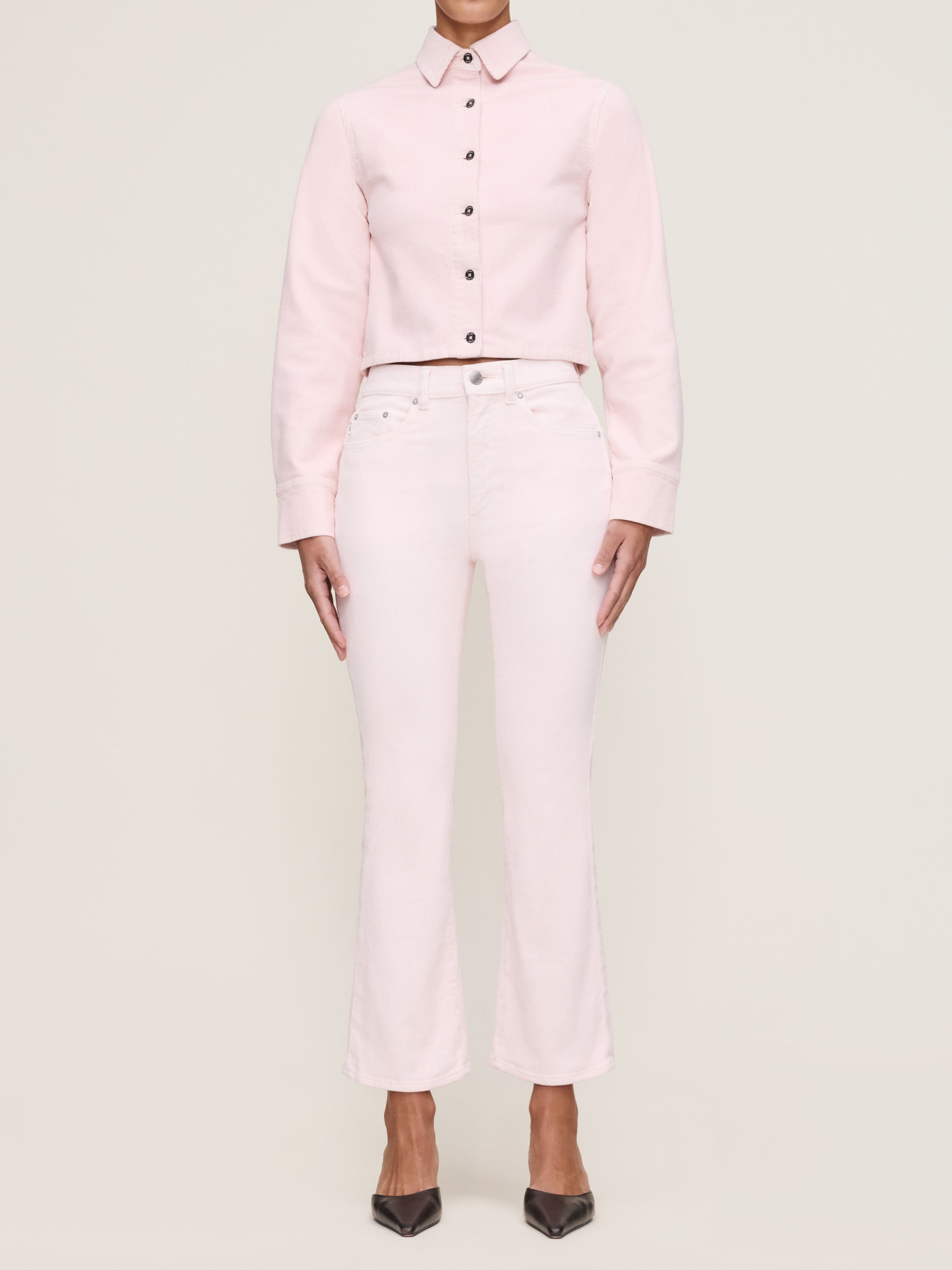 women's shirt pink denim