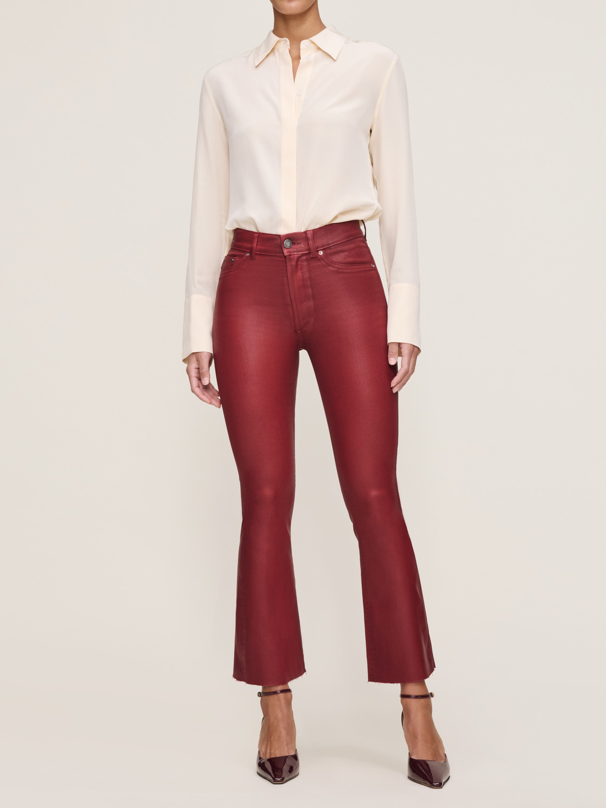 Bridget Boot High Rise Instasculpt™ Crop Jeans | Cherry Coated