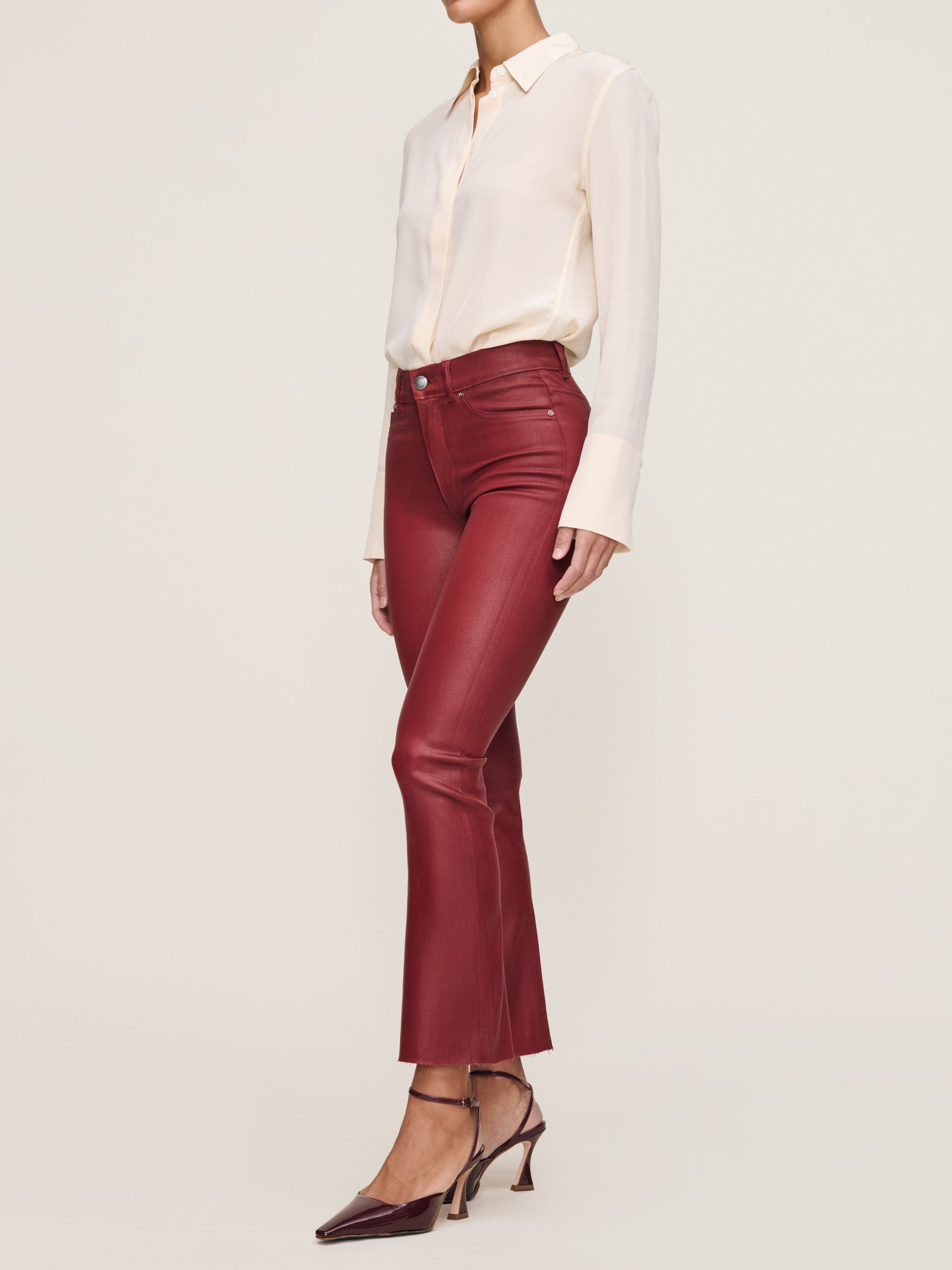Bridget Boot High Rise Instasculpt™ Crop Jeans | Cherry Coated