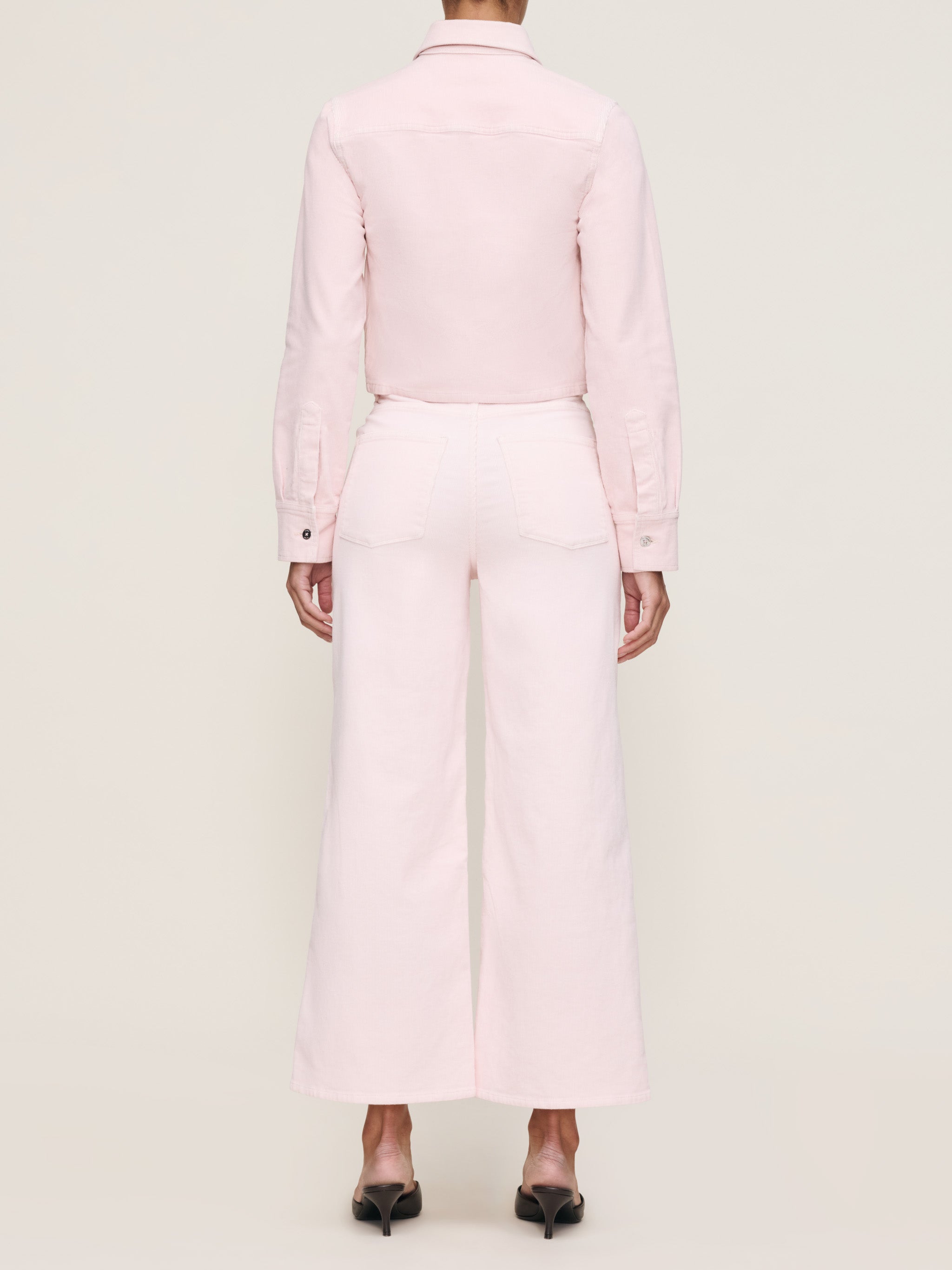 women's wide leg pink jean