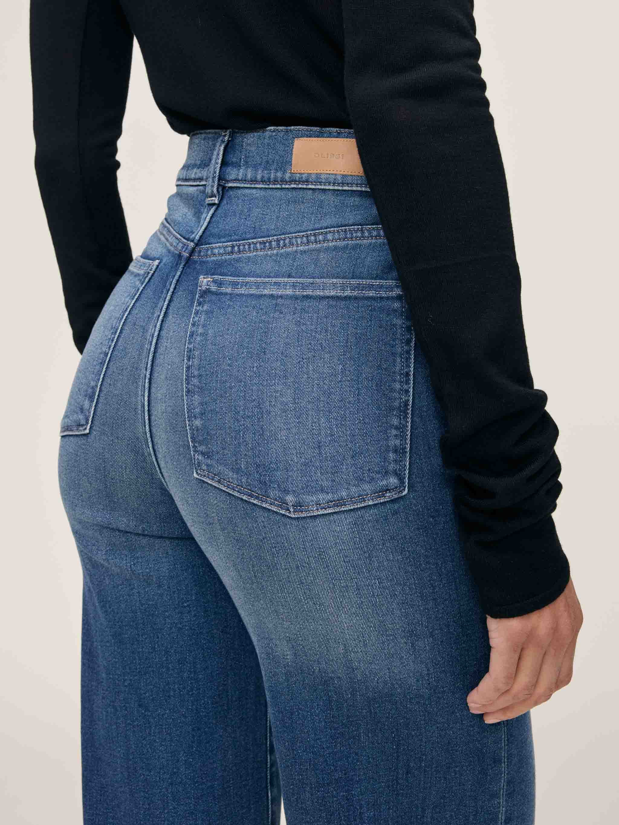women's wide leg blue jean