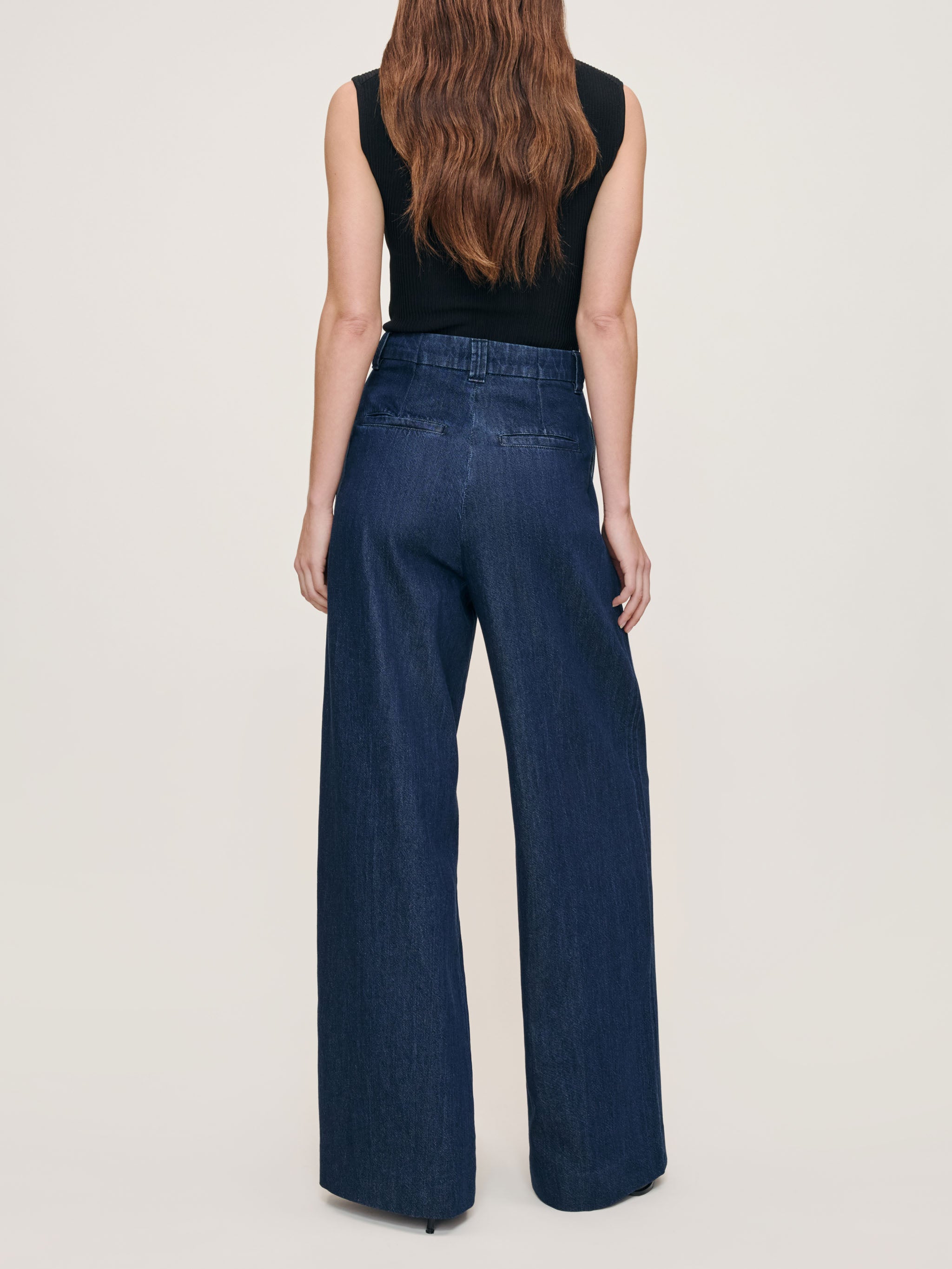 women's wide leg blue jean