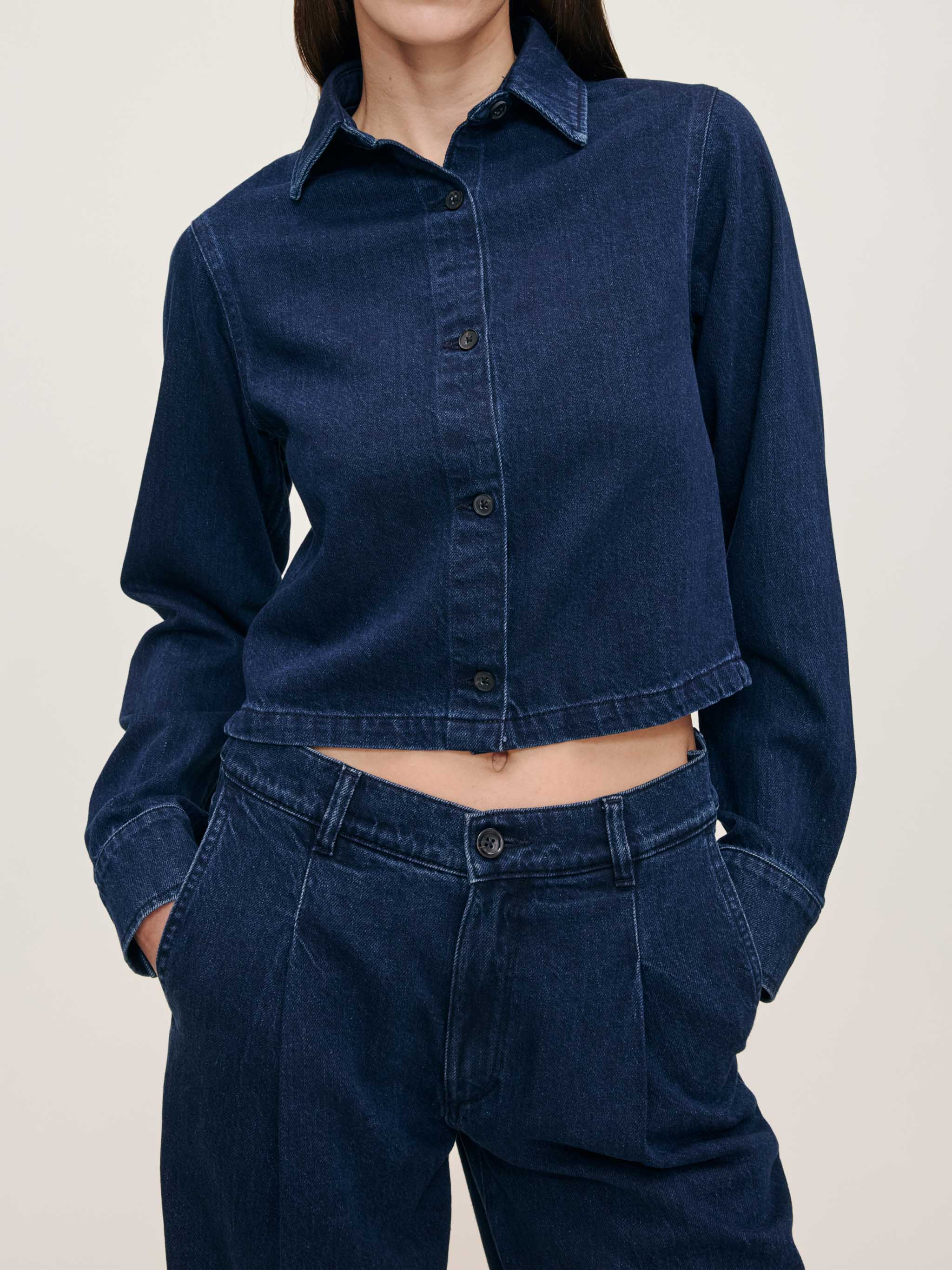 women's shirt blue jean