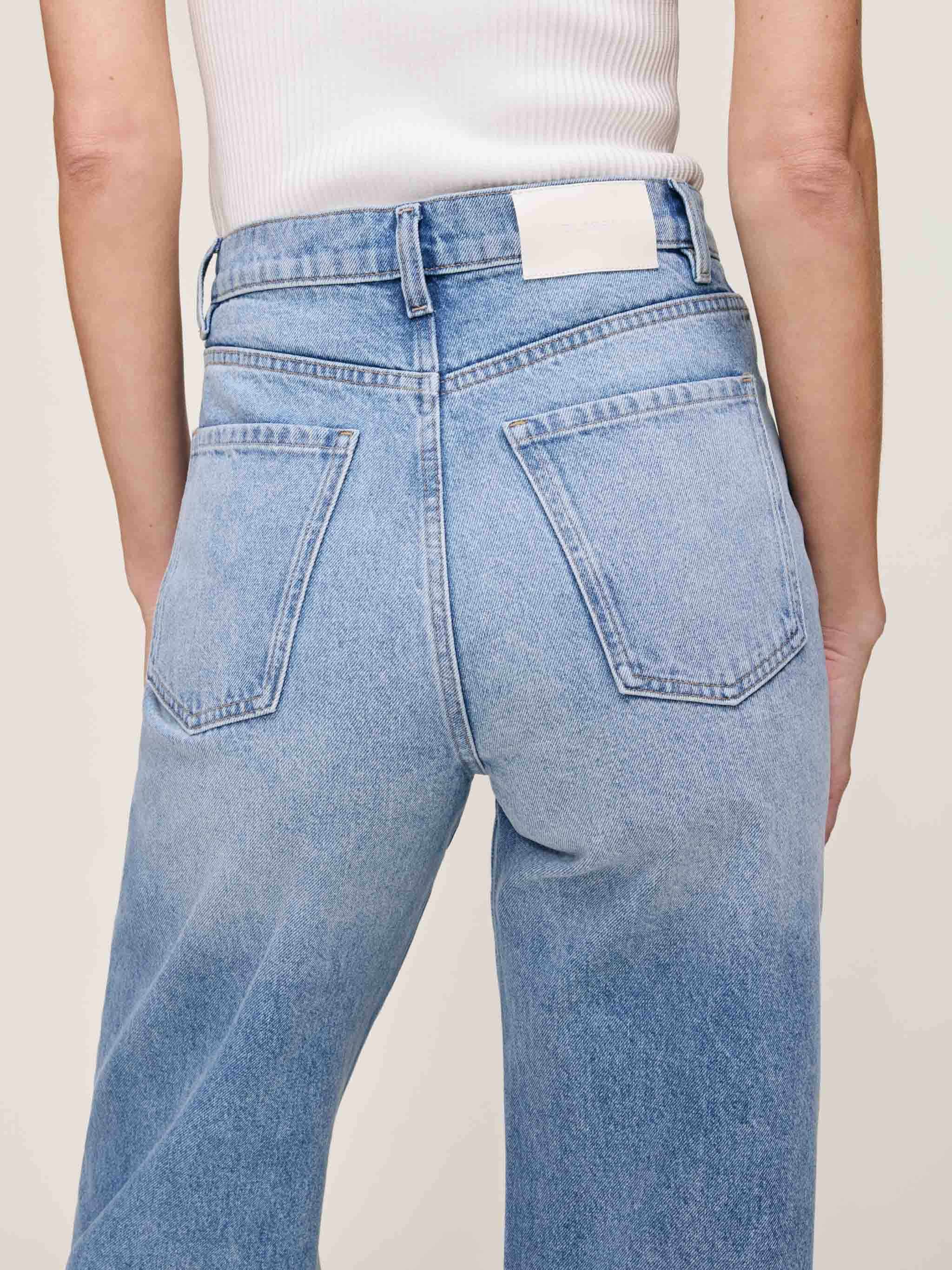 women's wide leg blue jean