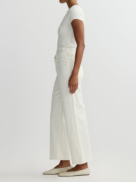 Hepburn Wide Leg Jeans - Off-White High Rise Ankle Wide Leg with