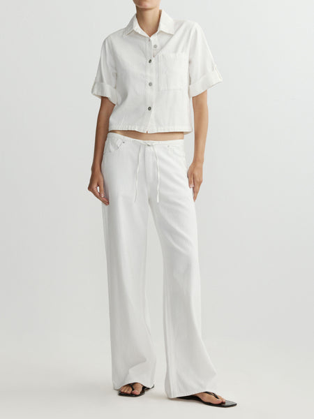 Montauk Shirt Cuffed Sleeve | White Aura | DL1961 Premium Denim