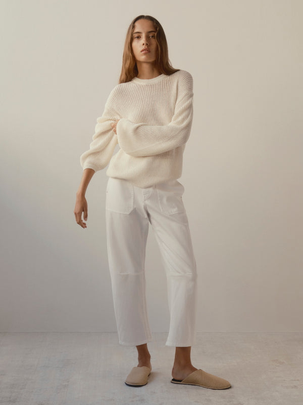 Bilie Easy Barrel High Rise 26" Pants | White