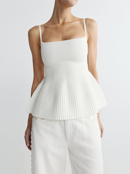 Peplum Tank Instasculpt™ Rib | White | DL1961 Premium Denim