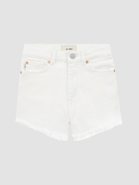 Lucy Shorts in White Frayed - Girls' White Denim | DL1961 | DL1961
