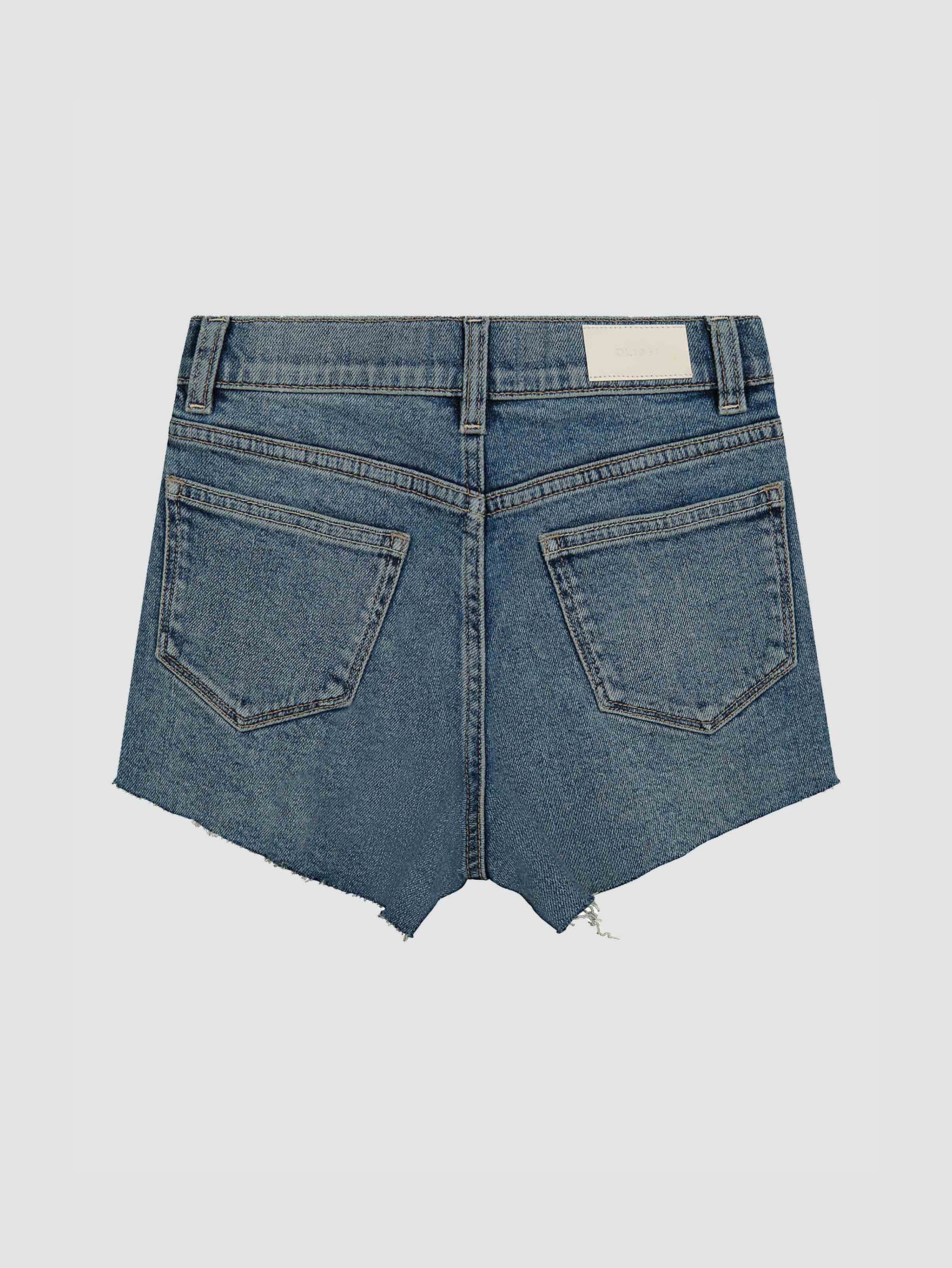 Girl's Blue Cutoff Denim Shorts
