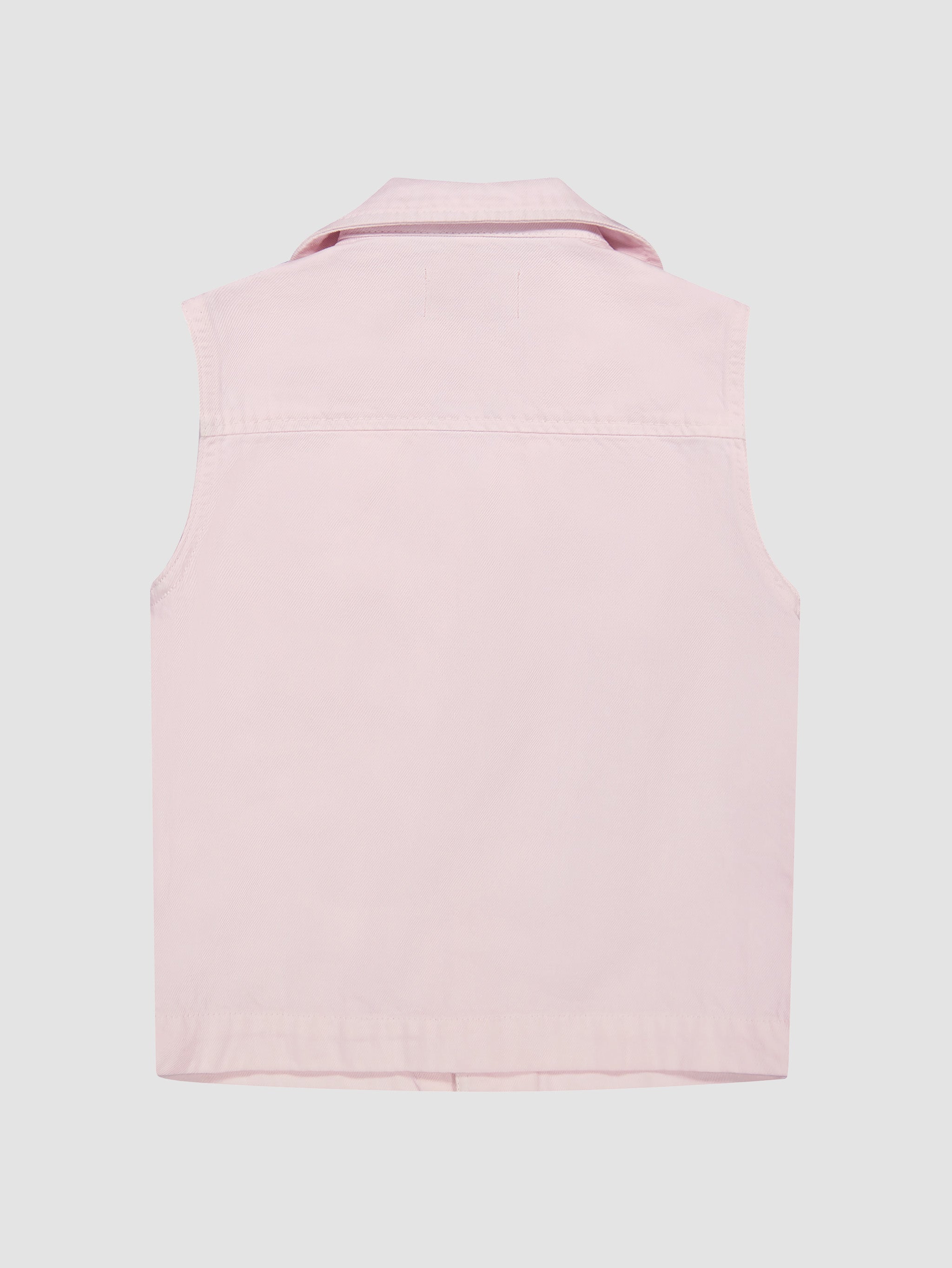 Girls' Pink Denim Sleeveless Top
