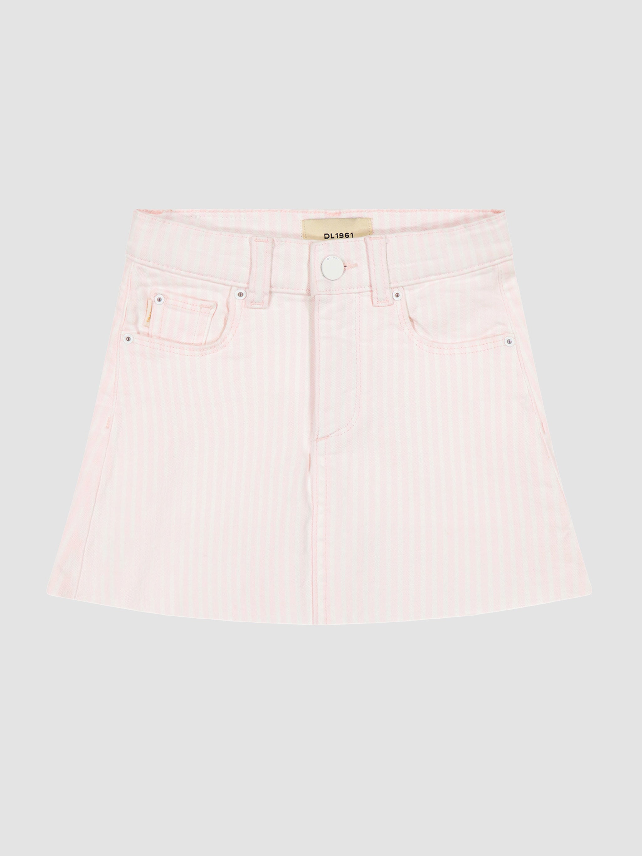 Girl's Pink and White Denim Skirt