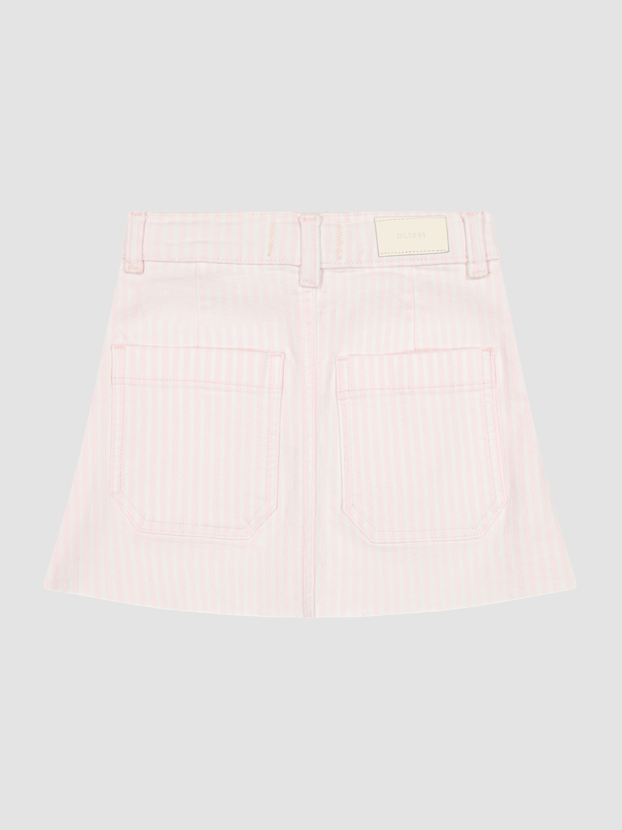 Girl's Pink and White Denim Skirt