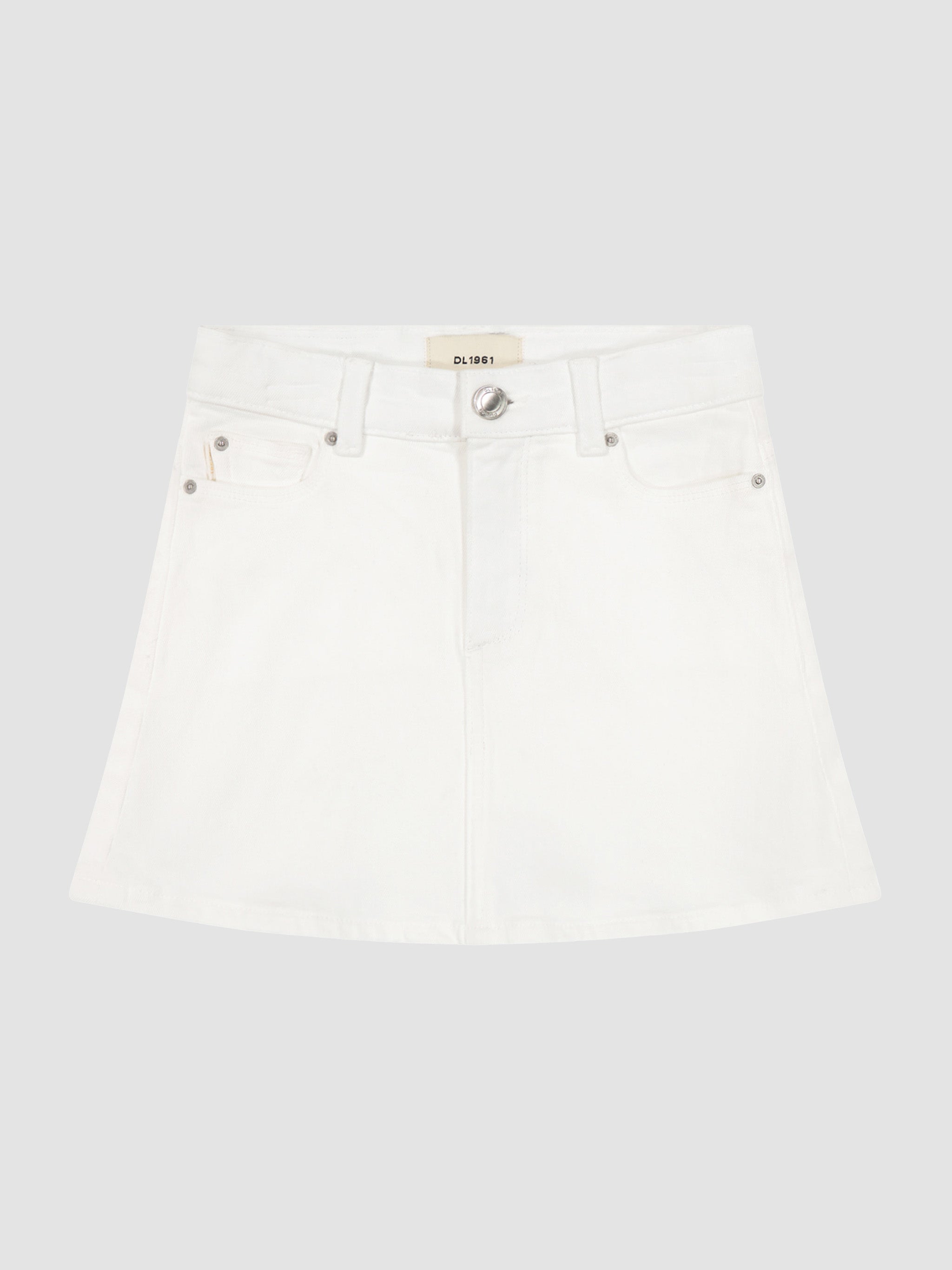 Girl's White Denim Skirt