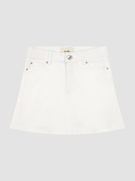 Jenny Mini Skirt | White | DL1961 Premium Denim