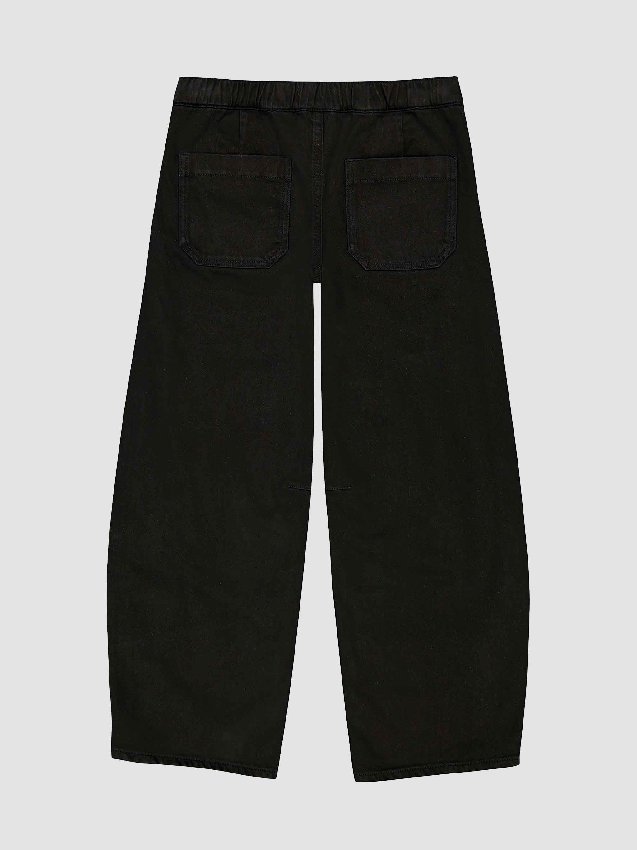 Lilia Barrel Pull-On Jeans |  Black