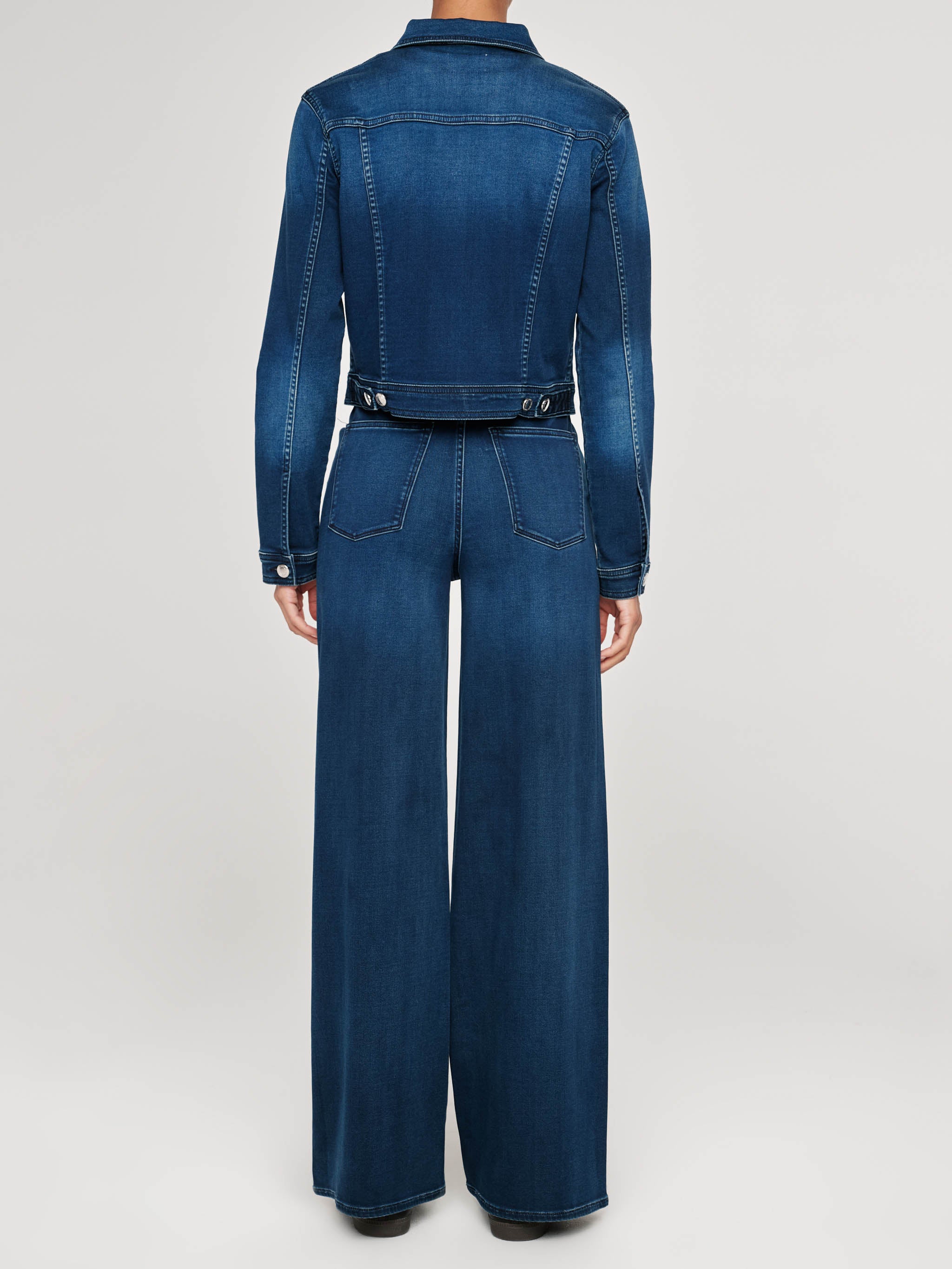 women's wide leg blue jean