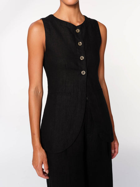 トップス aalliia 80142_AMALIE_TOP_BLACKLINEN_13