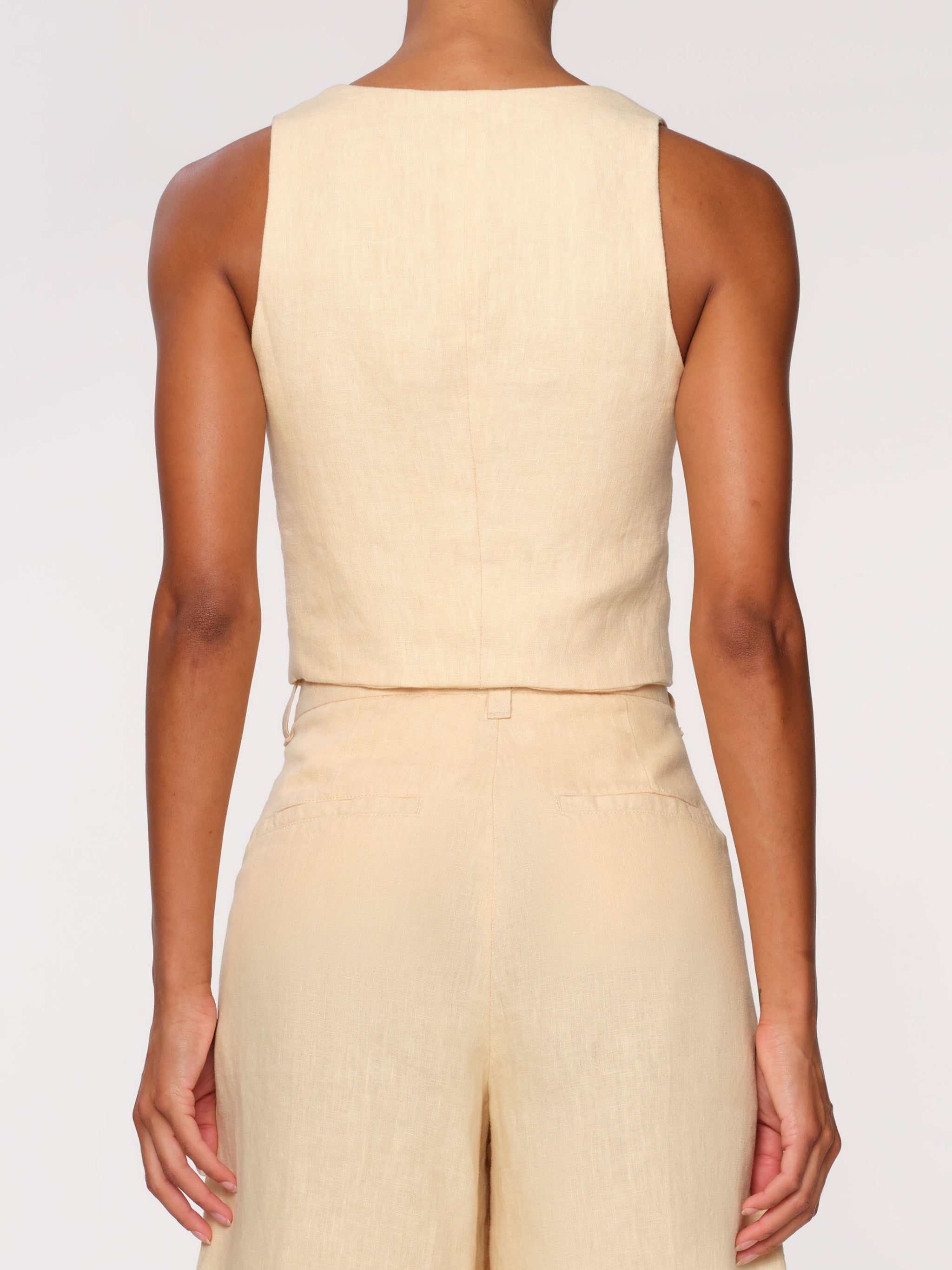 Lizzie Top Cropped | Wheat Linen